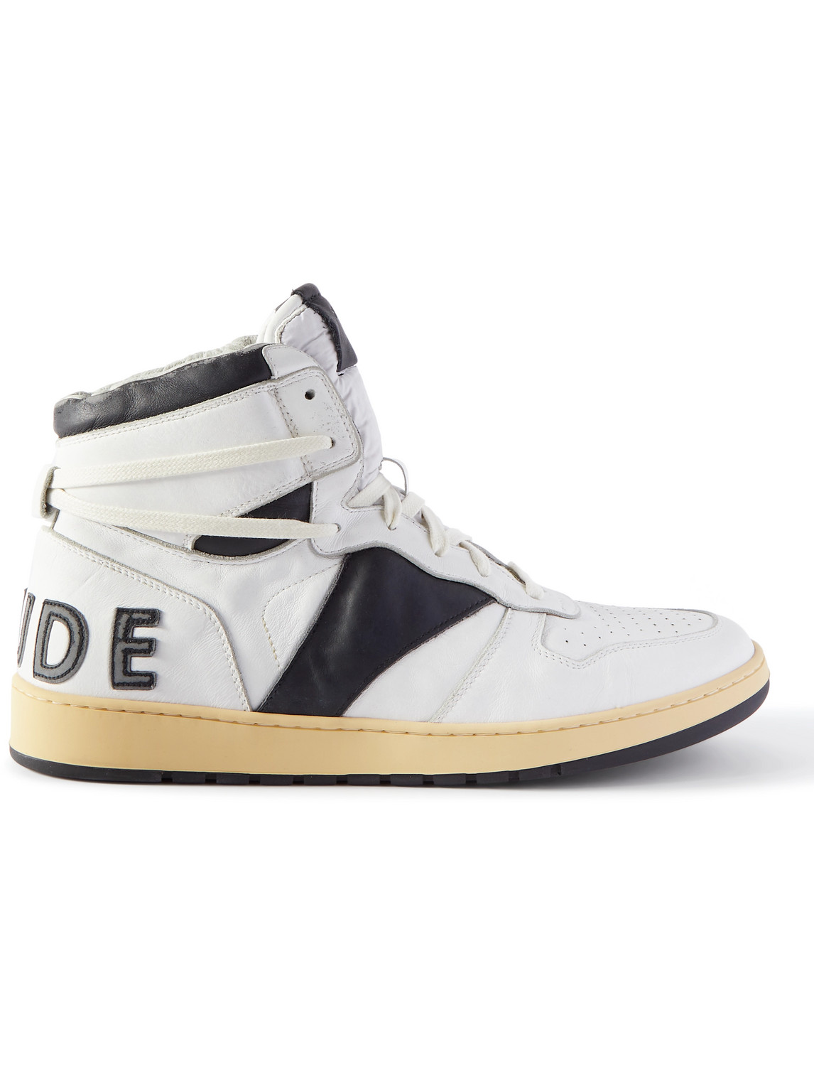Rhecess Logo-Appliquéd Distressed Leather High-Top Sneakers
