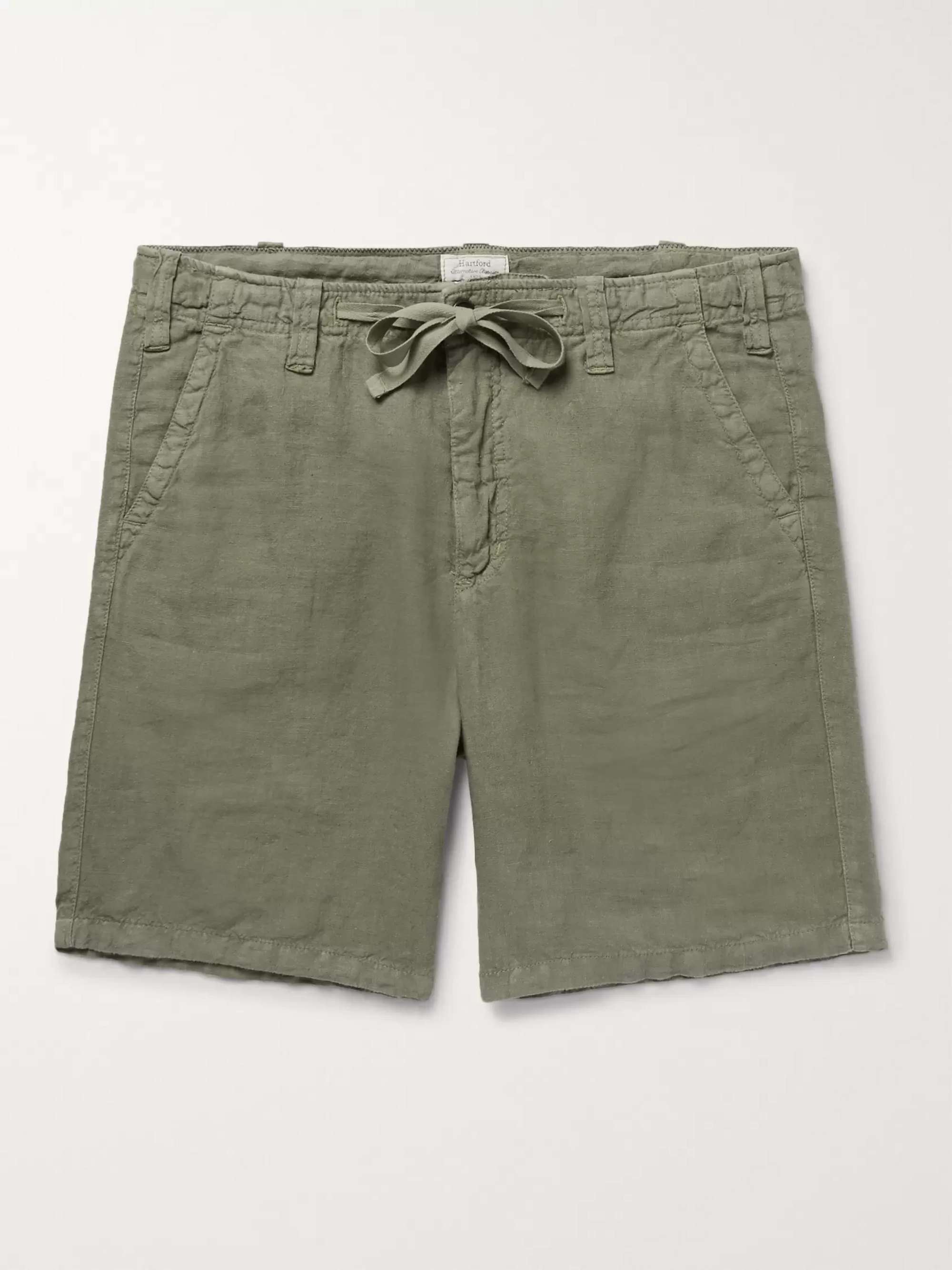 Mens Clothing Shorts Casual shorts Paul Smith Slim-fit Cotton And Linen-blend Shorts in Green for Men 