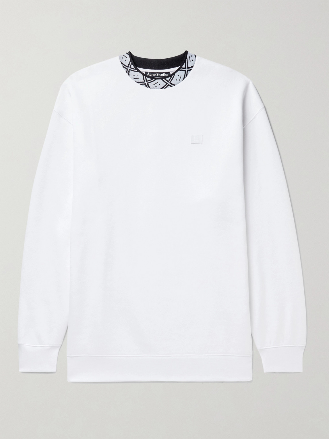 Acne Studios Future Oversized Logo-appliquéd Fleece-back Jersey Sweatshirt In White
