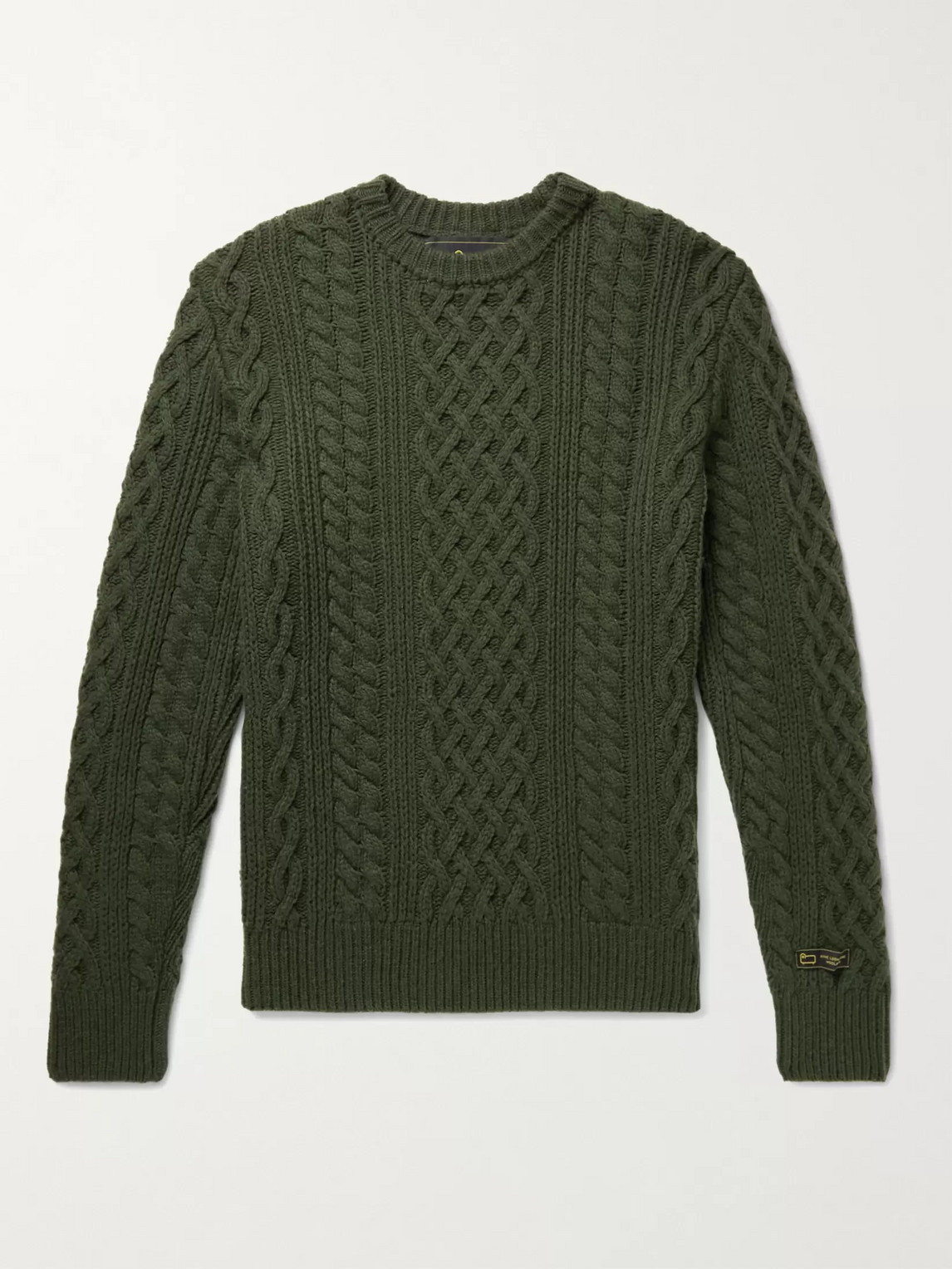 Aimé Leon Dore Woolrich Cable-knit Wool Sweater In Green