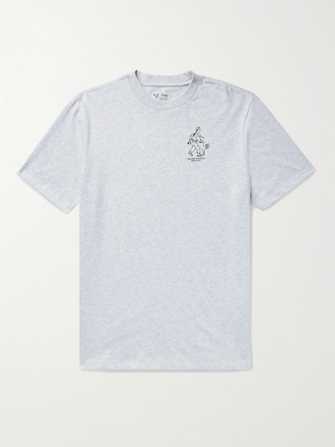 Aimé Leon Dore Drake's Logo-print Mélange Cotton-jersey T-shirt In Gray
