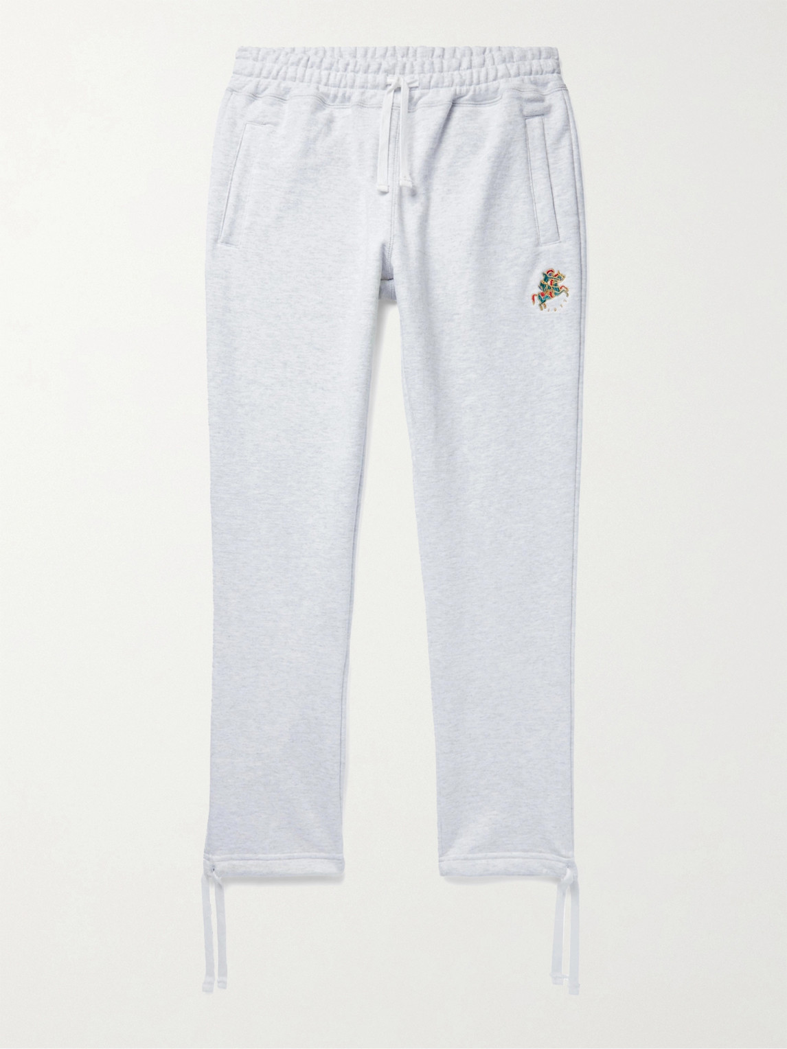 Aimé Leon Dore Drake's Tapered Logo-embroidered Loopback Cotton-jersey Sweatpants In Gray