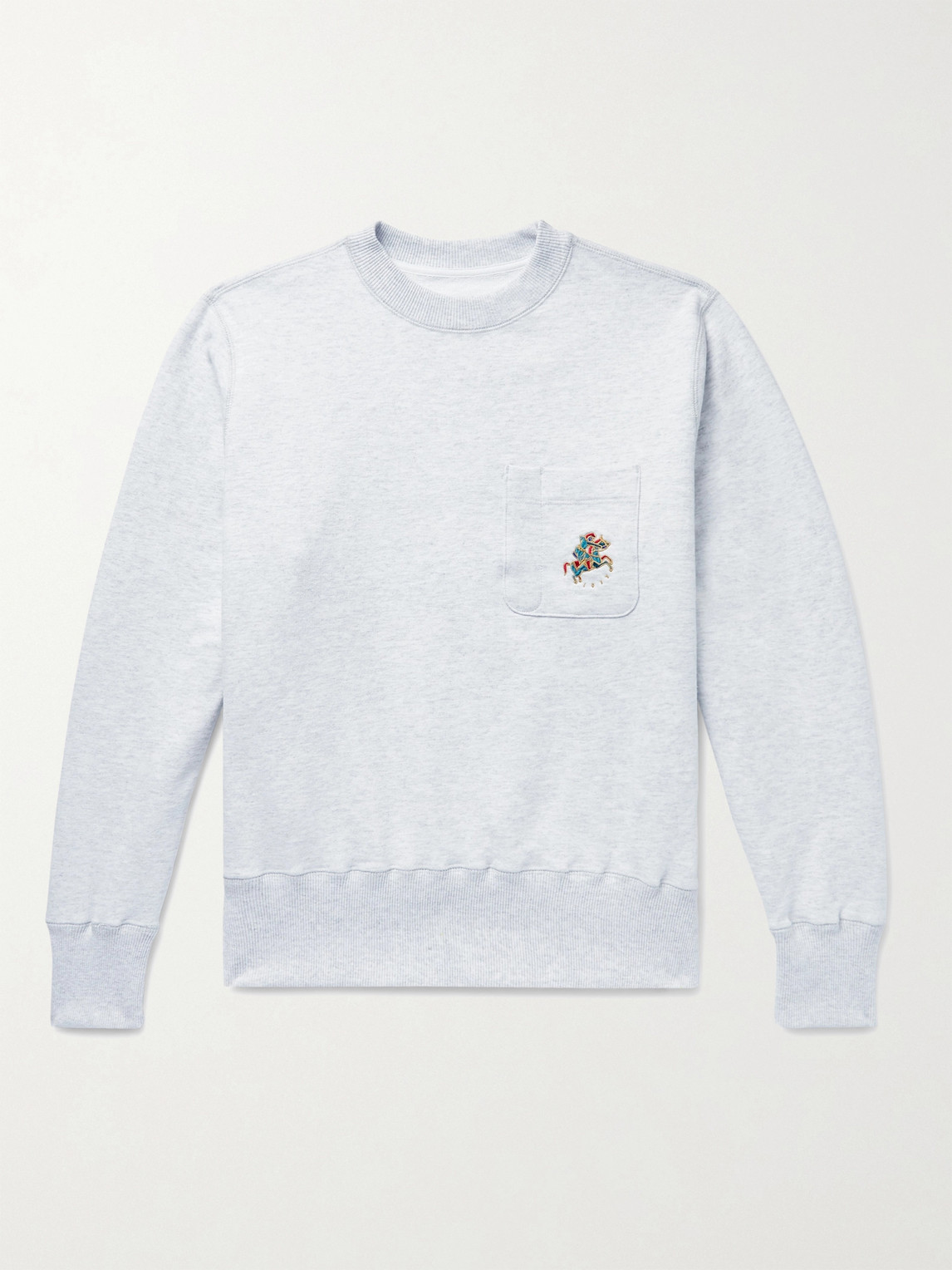 Aimé Leon Dore Drake's Logo-embroidered Loopback Cotton-jersey Sweatshirt In Gray