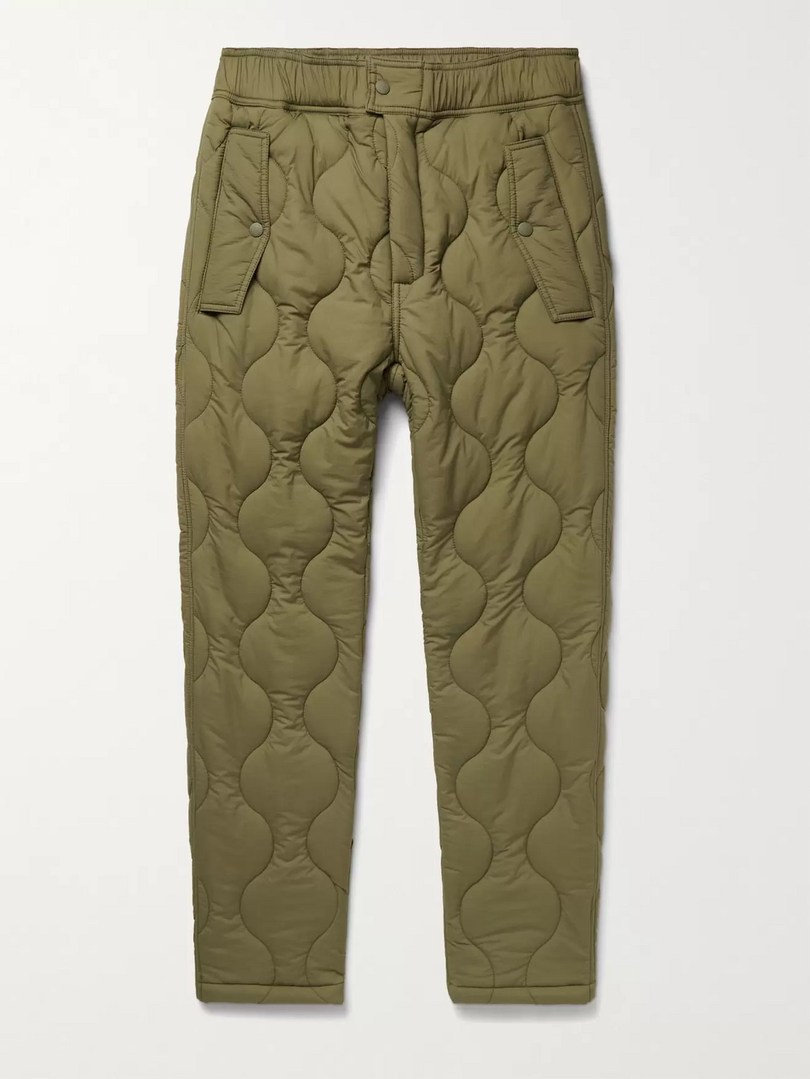 Aimé Leon Dore Woolrich Quilted Padded Stretch-ripstop Trousers In Green