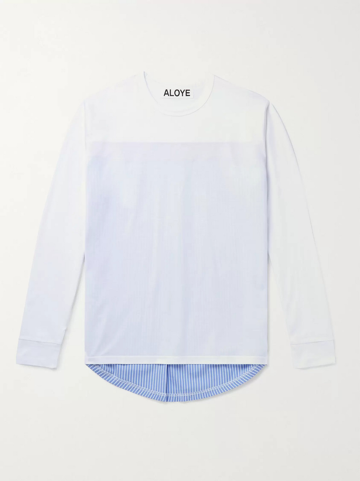 Aloye Poplin-panelled Cotton-jersey T-shirt In White