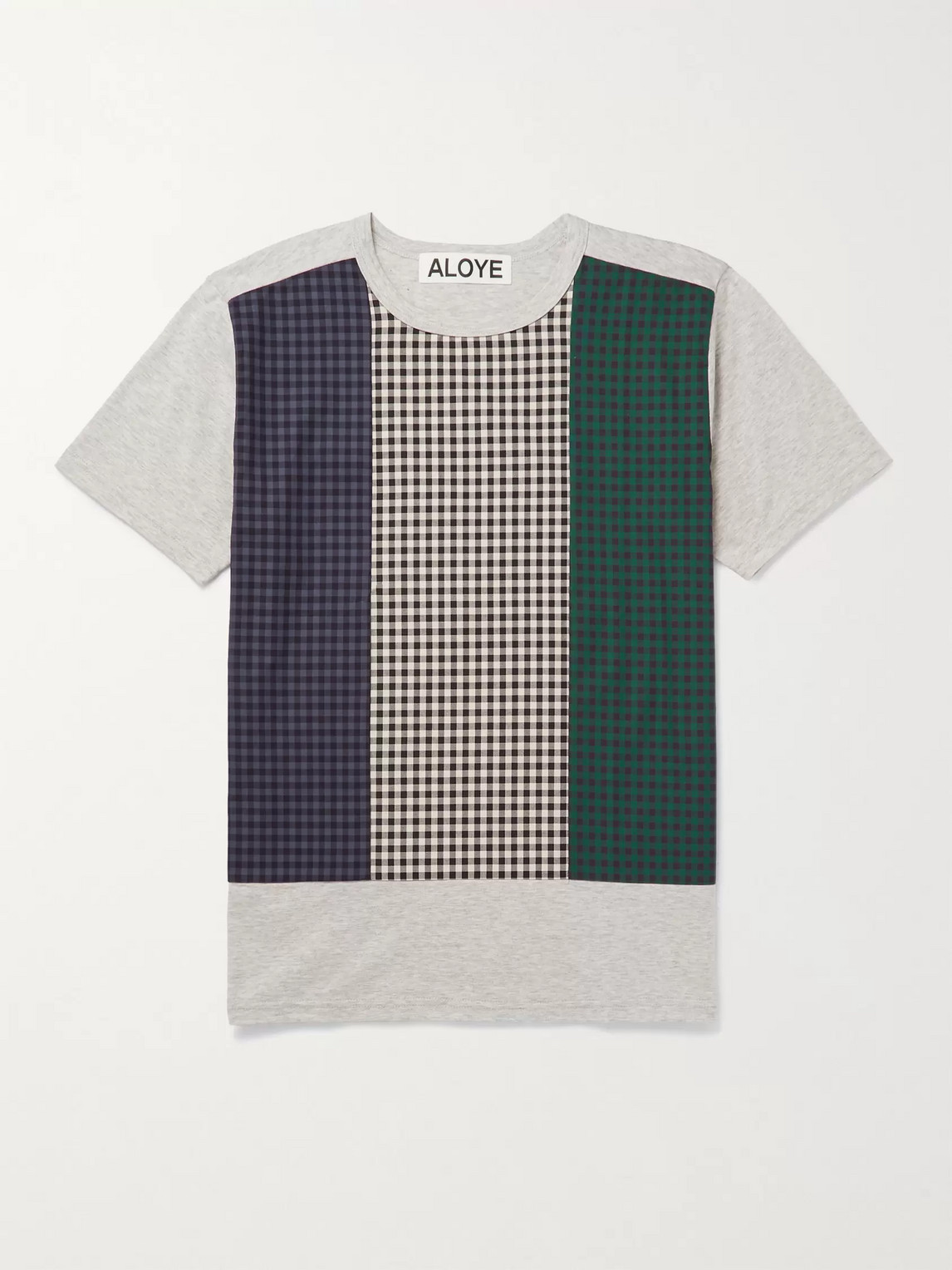 Aloye Panelled Cotton-jersey T-shirt In Gray
