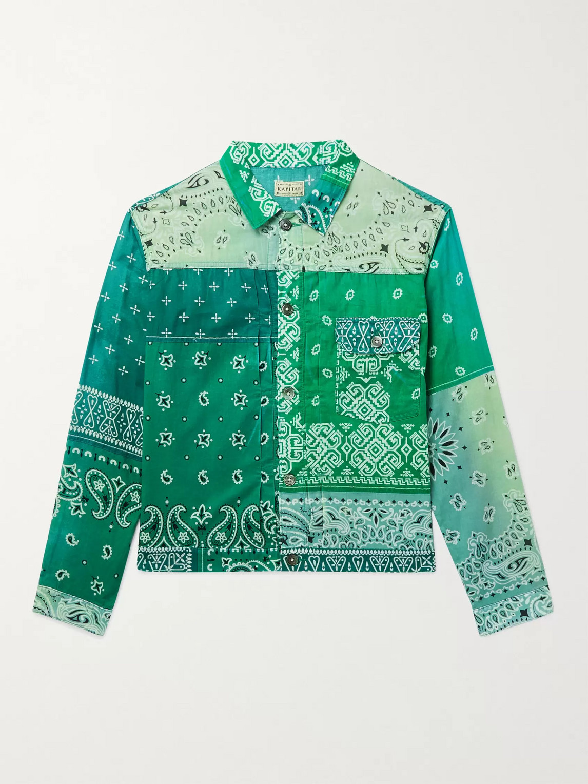 Kapital Patchwork Bandana-print Cotton Jacket In Green