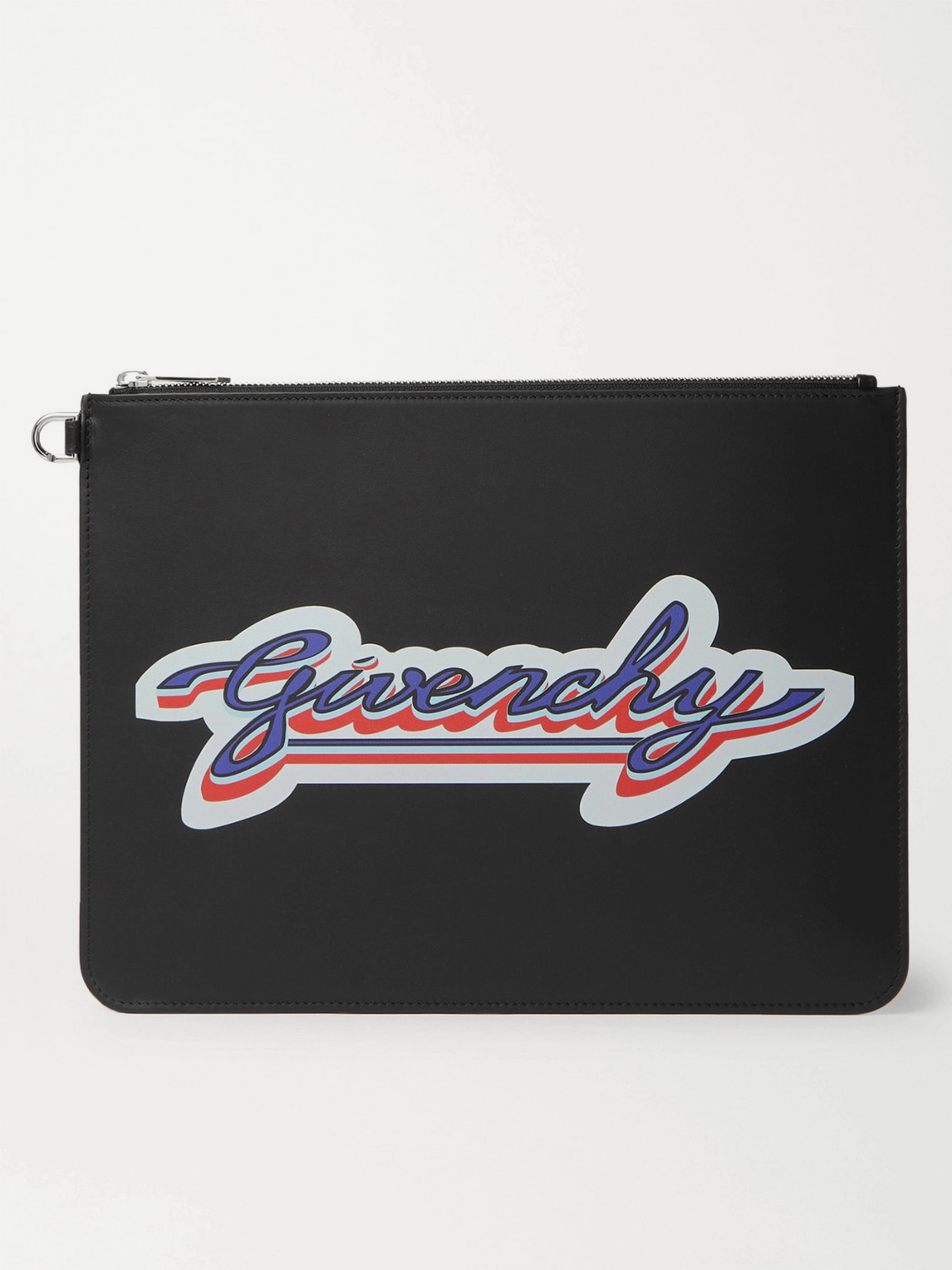 GIVENCHY LOGO-PRINT LEATHER POUCH