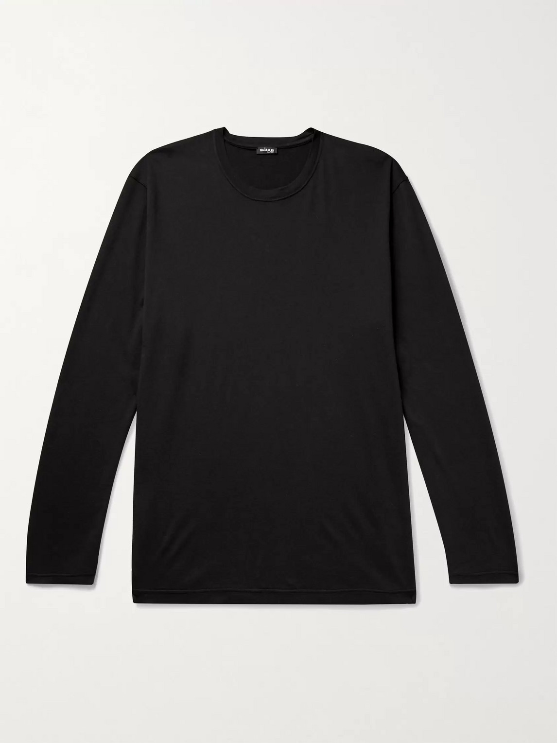 Kiton Cotton And Cashmere-blend T-shirt In Black