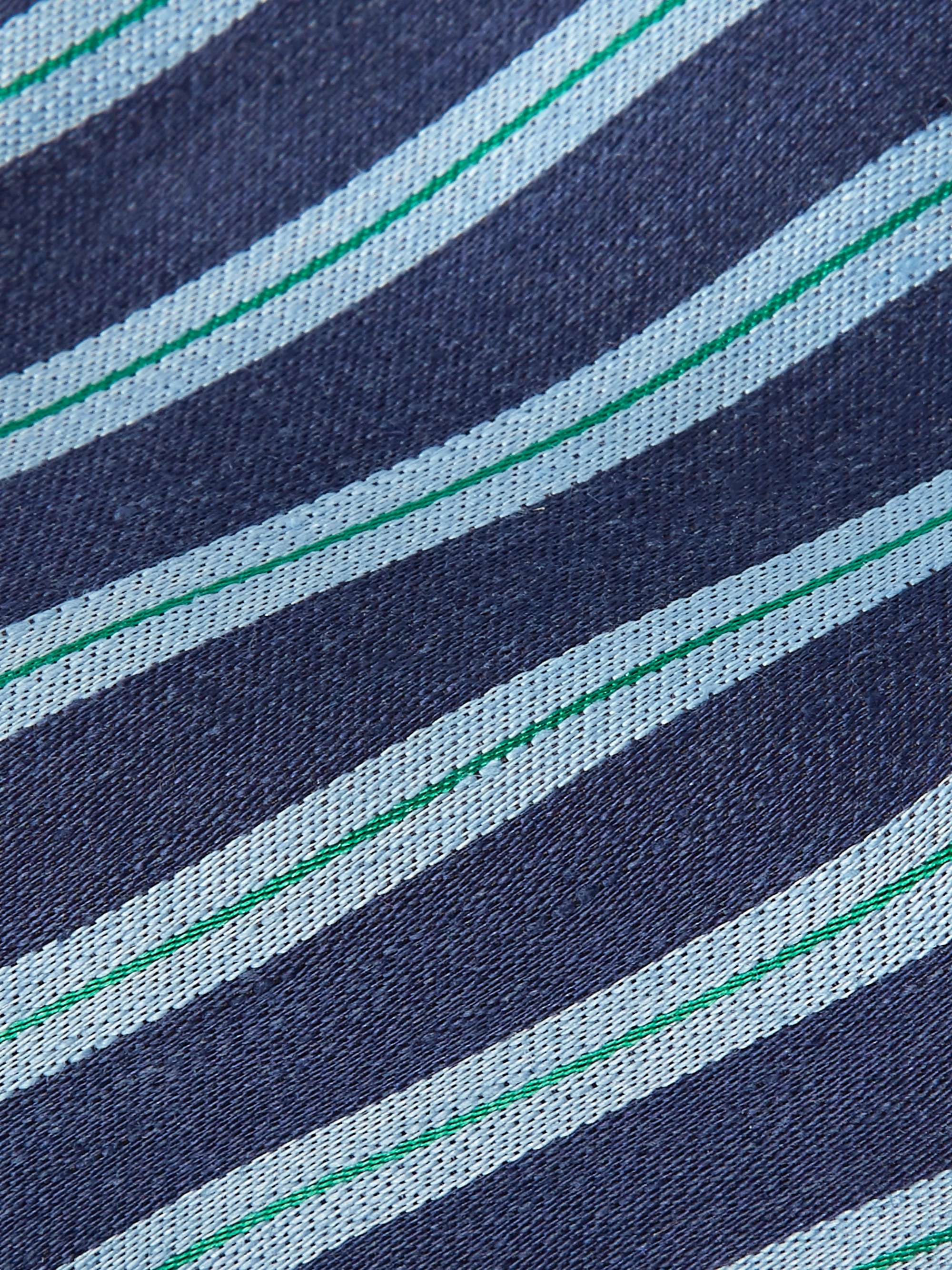 CHARVET 7cm Striped Silk and Linen-Blend Tie