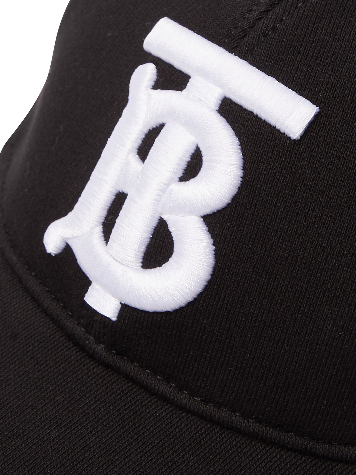 Shop Burberry Logo-embroidered Cotton-twill Baseball Cap In Black
