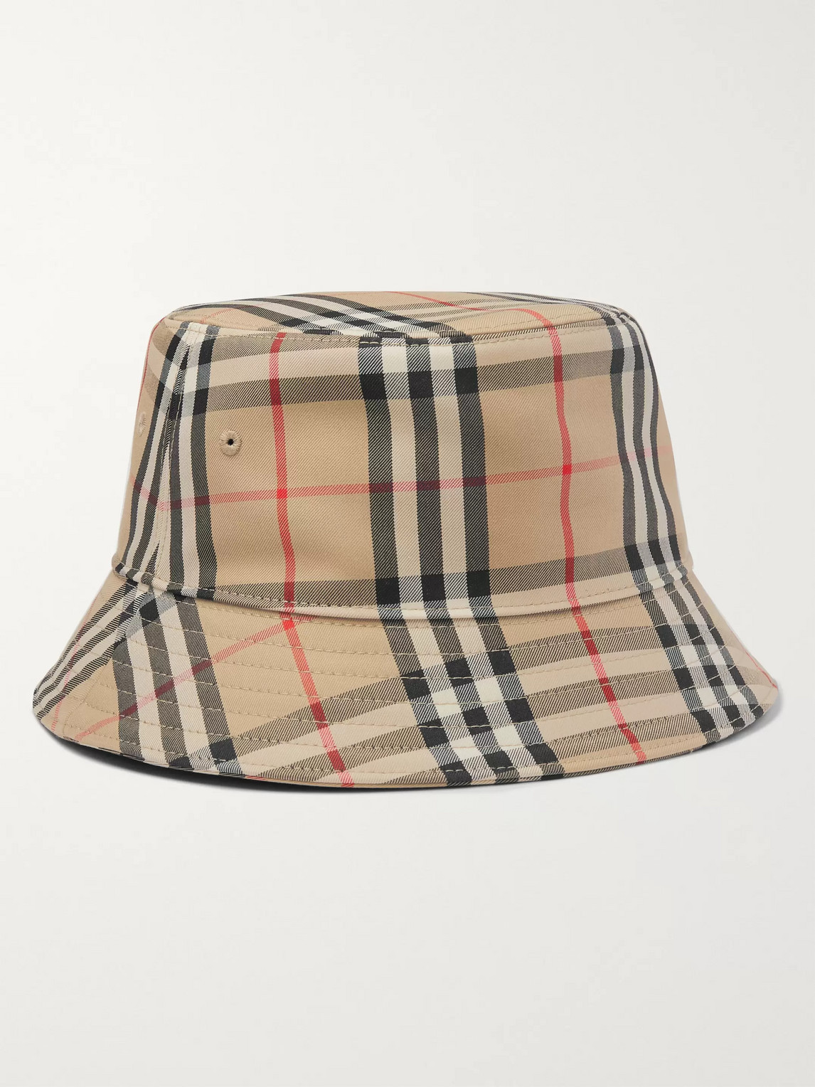 Shop Burberry Checked Cotton-blend Twill Bucket Hat In Neutrals