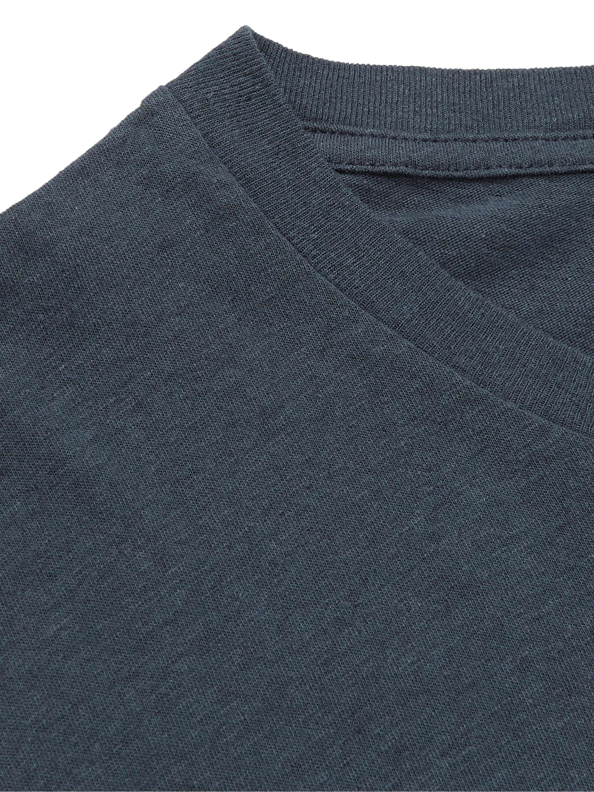 Navy Slim-Fit Cotton and Linen-Blend Jersey T-Shirt | FRESCOBOL CARIOCA ...