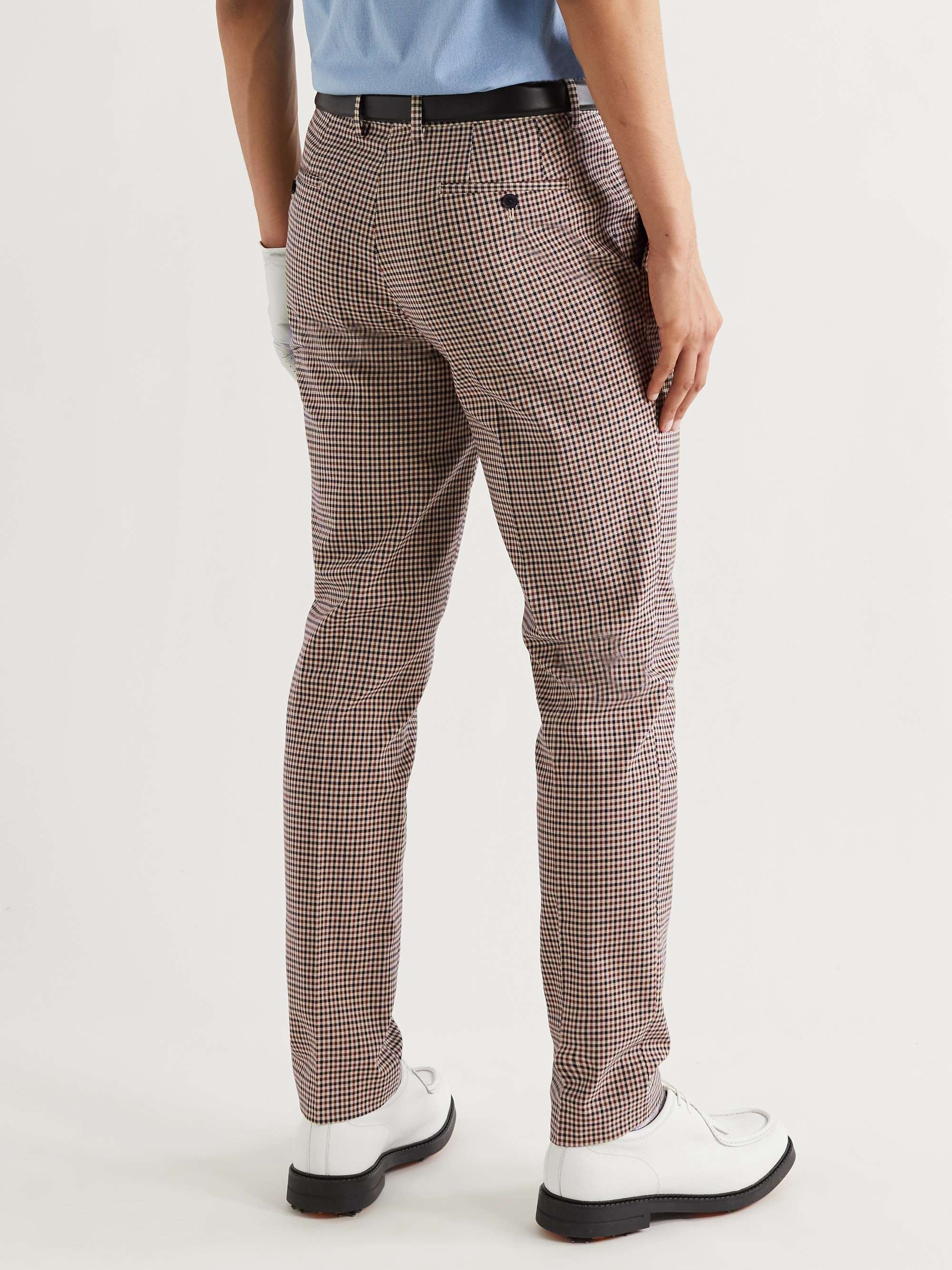 MR P. Slim-Fit Checked Stretch Cotton and Wool-Blend Golf Trousers
