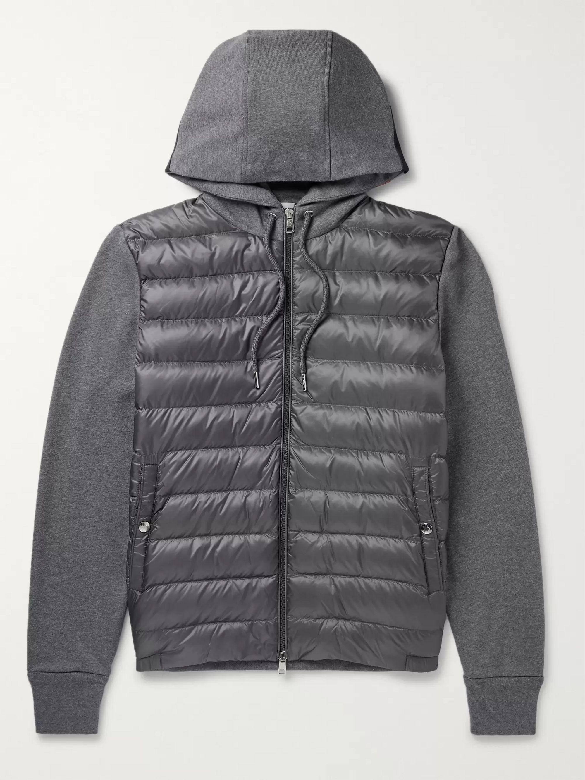Gray Pannelled Quilted Shell Down and 