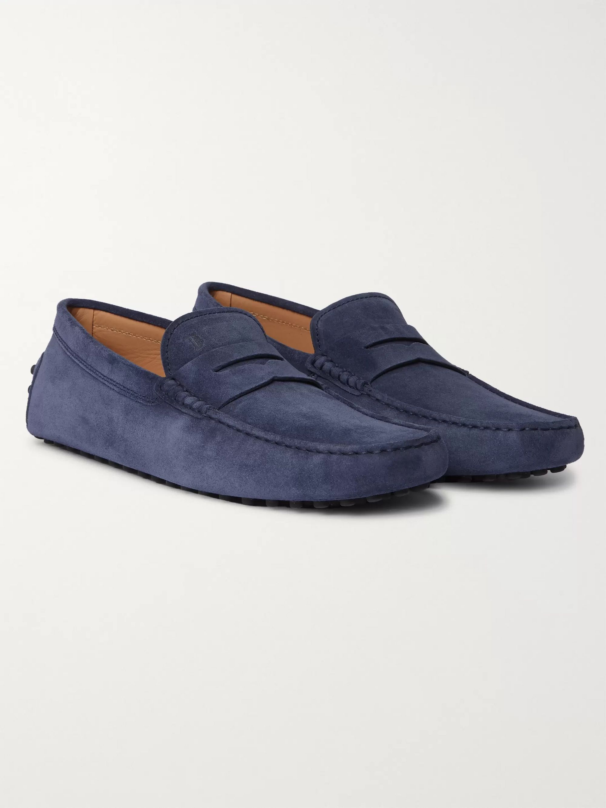 Navy Gommino Suede Driving Shoes | Tod 