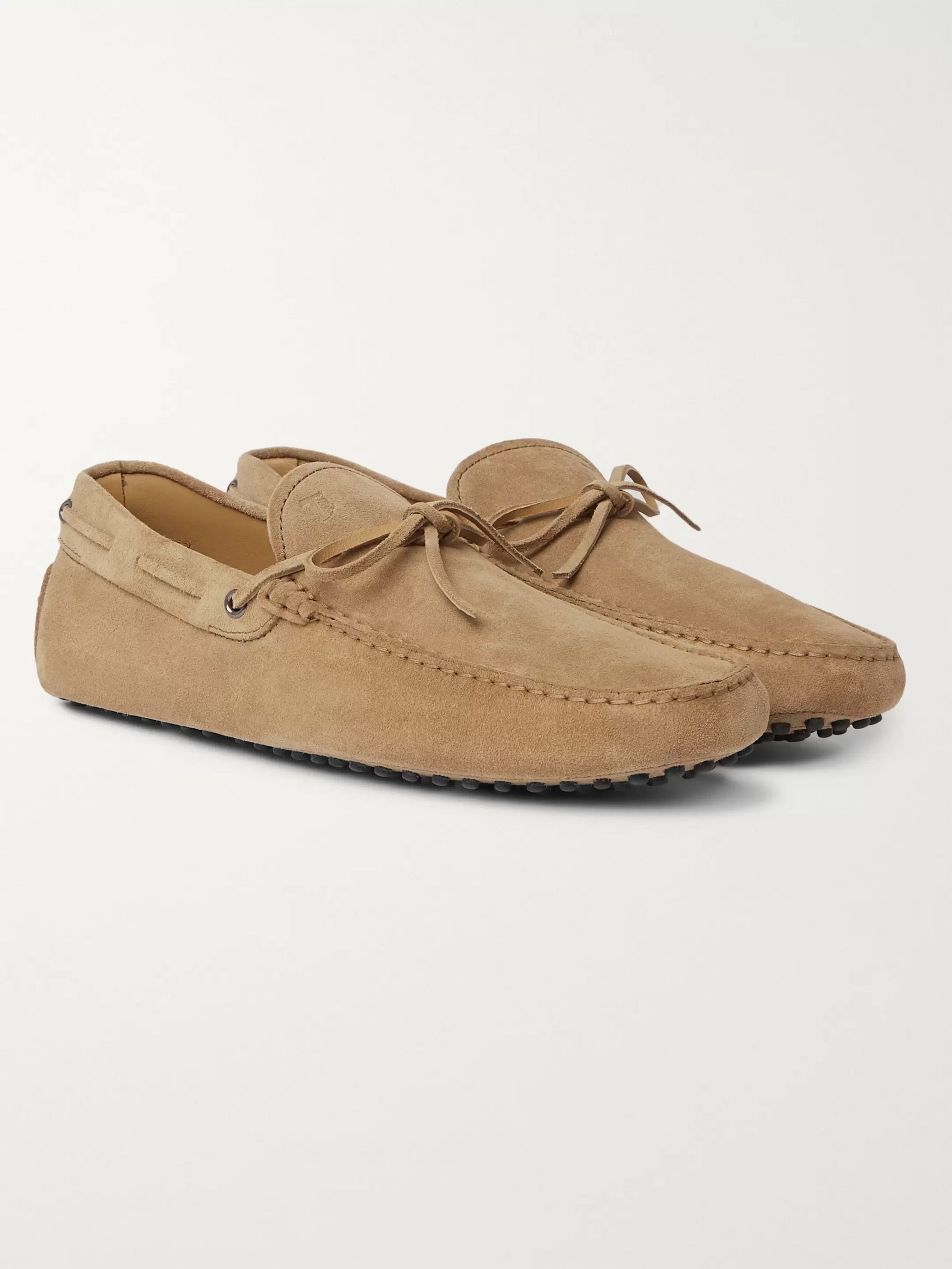 Beige Gommino Suede Driving Shoes | Tod 