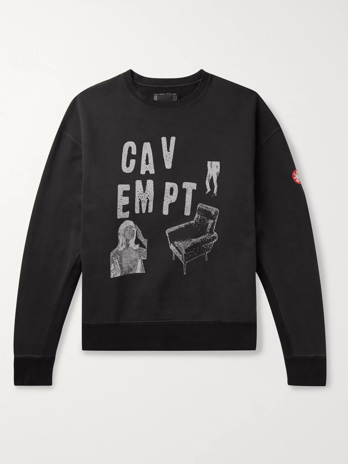 Cav Empt Logo-appliquéd Printed Loopback Cotton-jersey Sweatshirt In Black