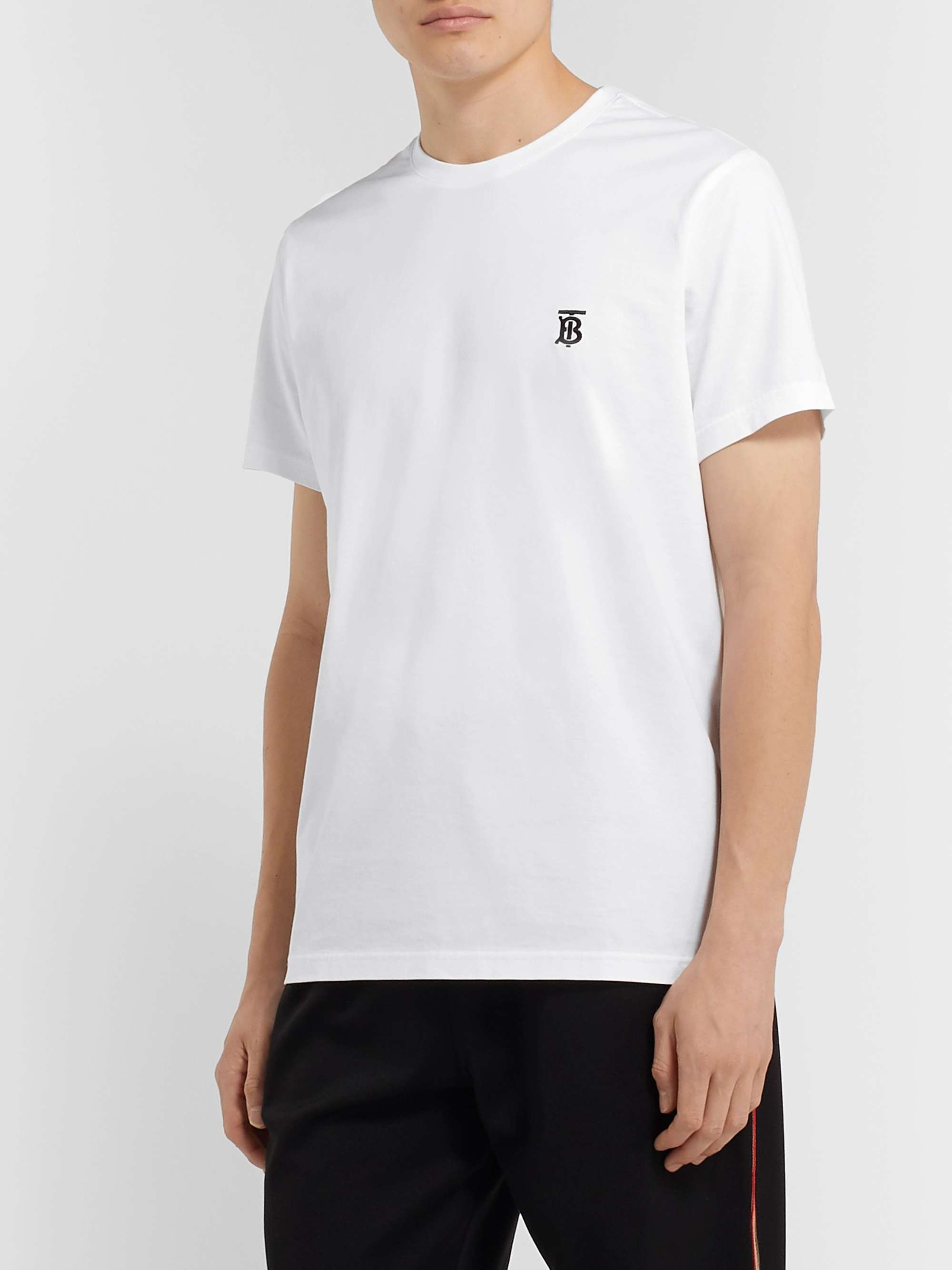 BURBERRY Logo-Embroidered Cotton-Jersey T-Shirt