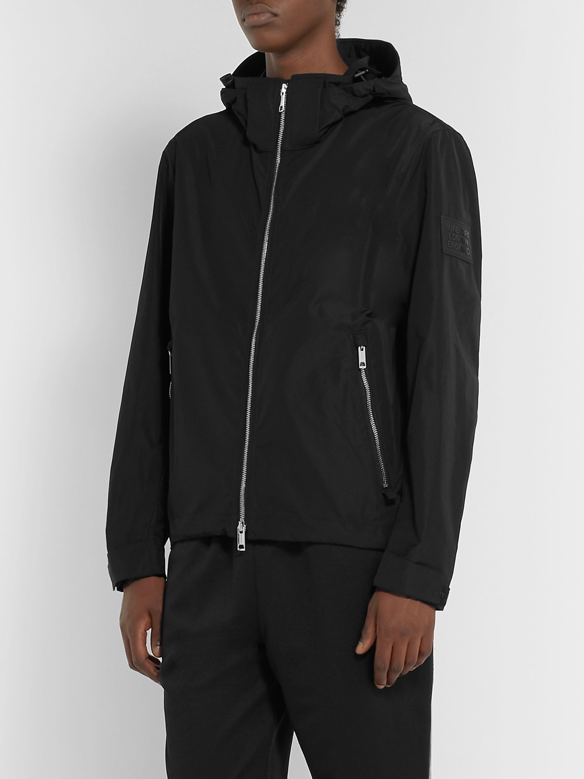burberry shell hooded jacket