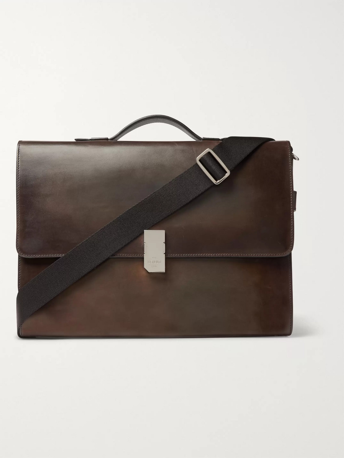 Berluti Leather Briefcase In Brown