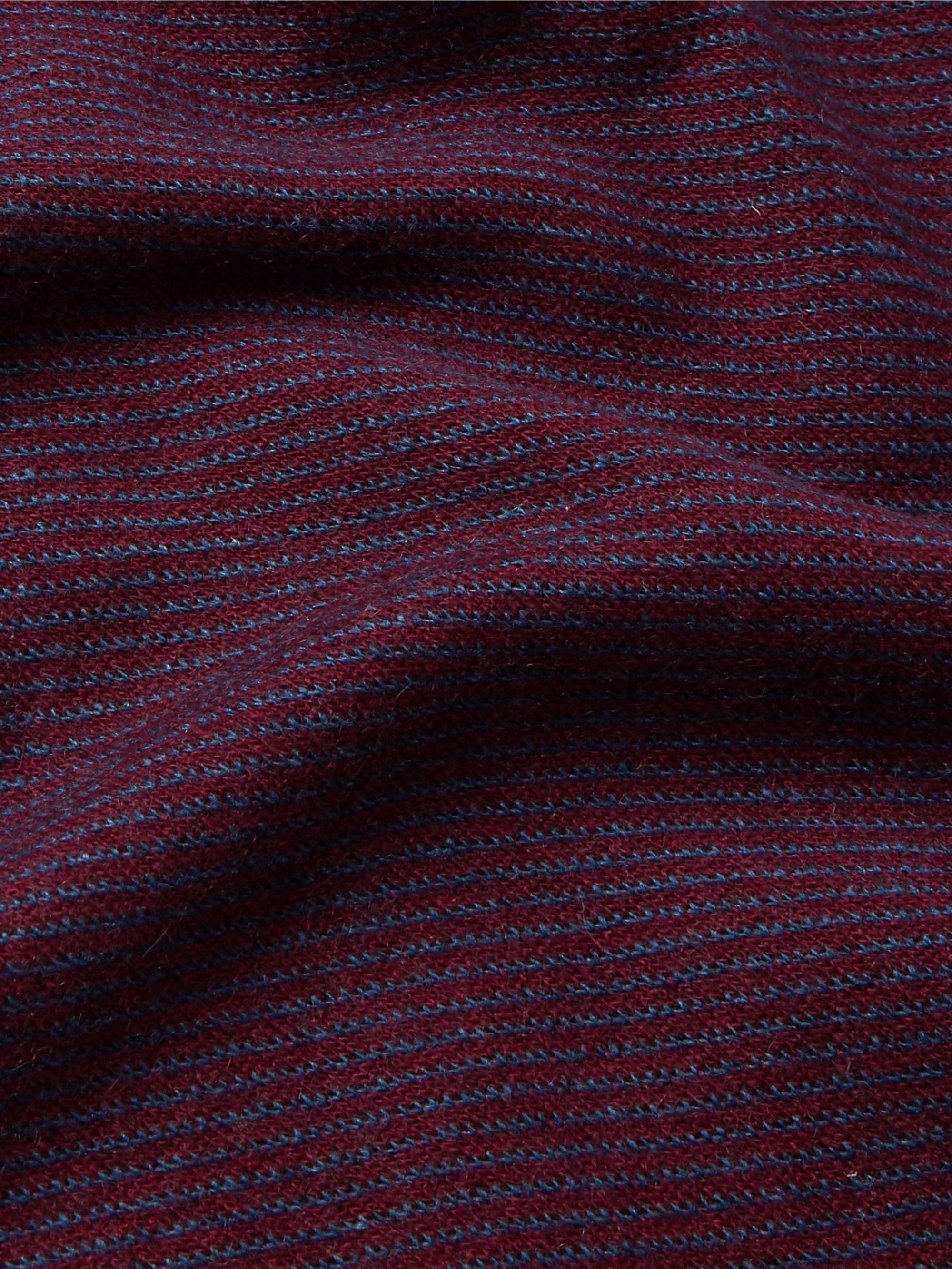 LORO PIANA Roadster Striped Cashmere Half-Zip Sweater