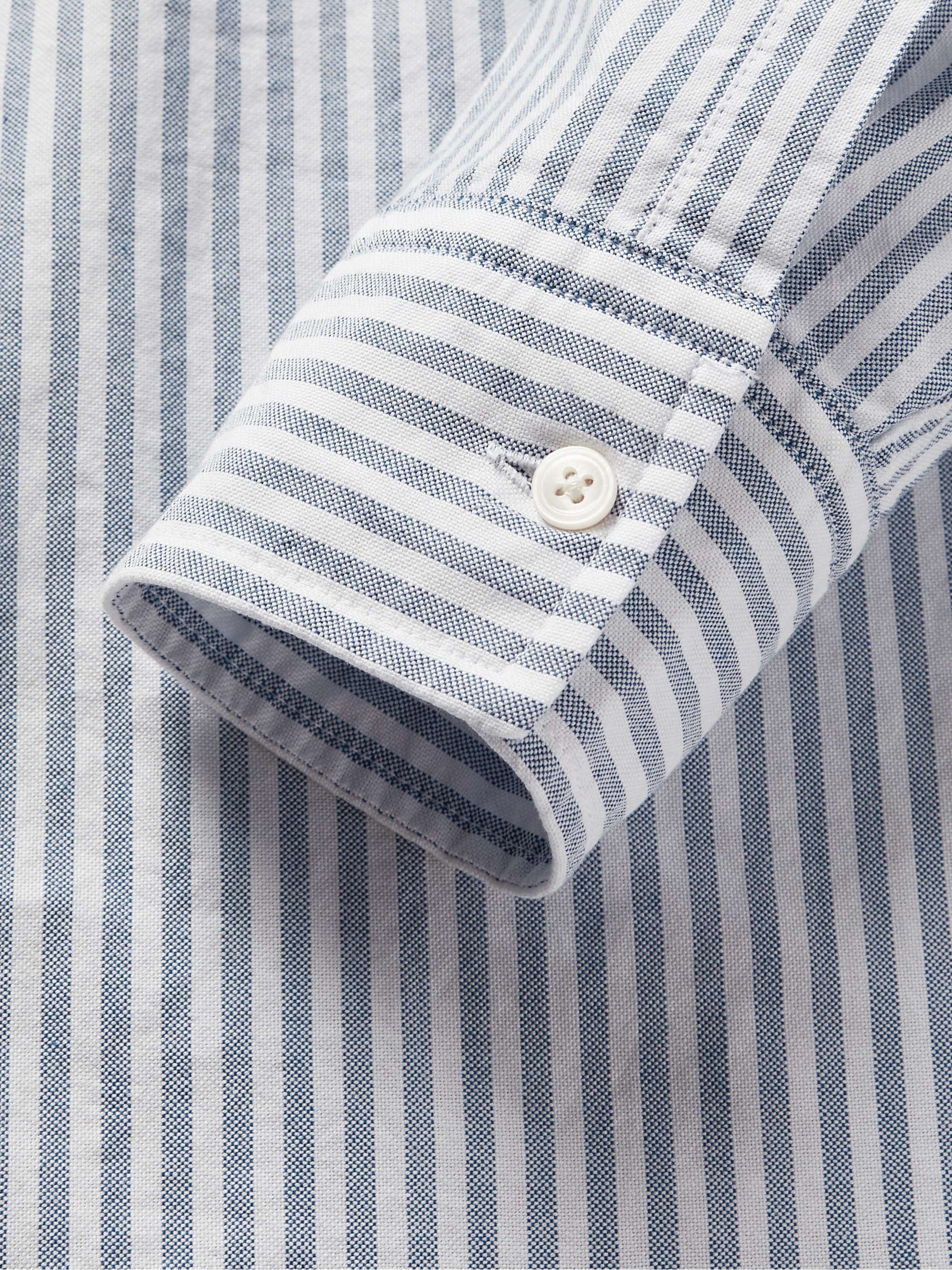 NN07 Levon Button-Down Collar Striped Cotton Oxford Shirt