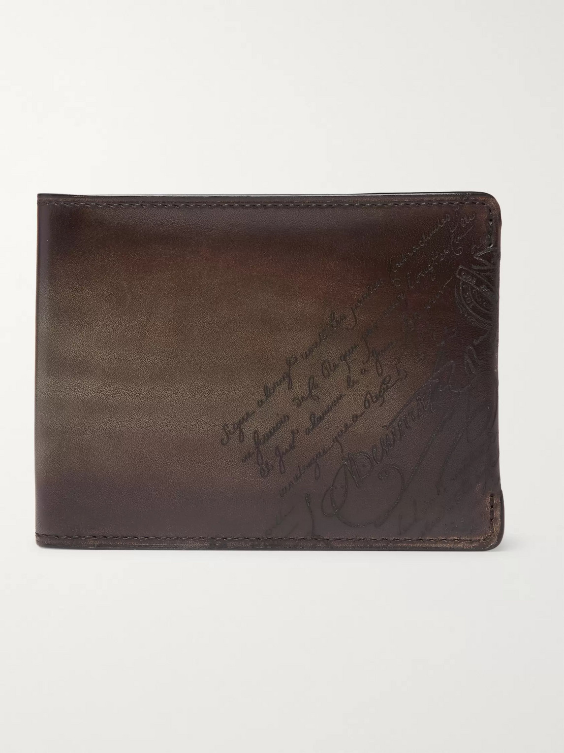 Berluti Scritto Leather Billfold Wallet In Brown