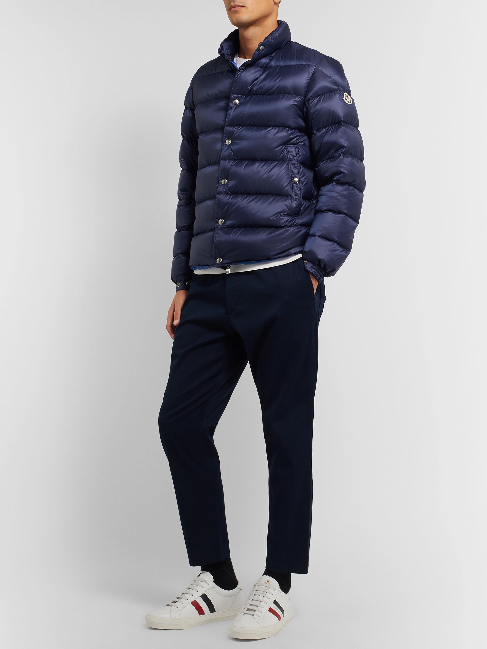 Navy Piriac Slim-Fit Quilted Shell Down 