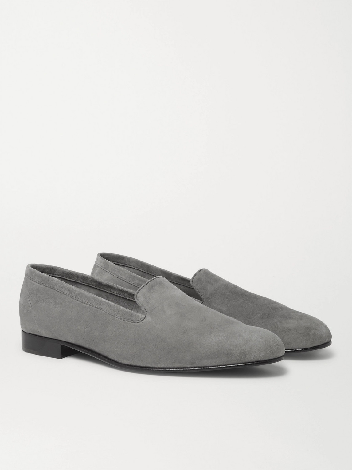 George Cleverley Hedsor Suede Loafers In Gray