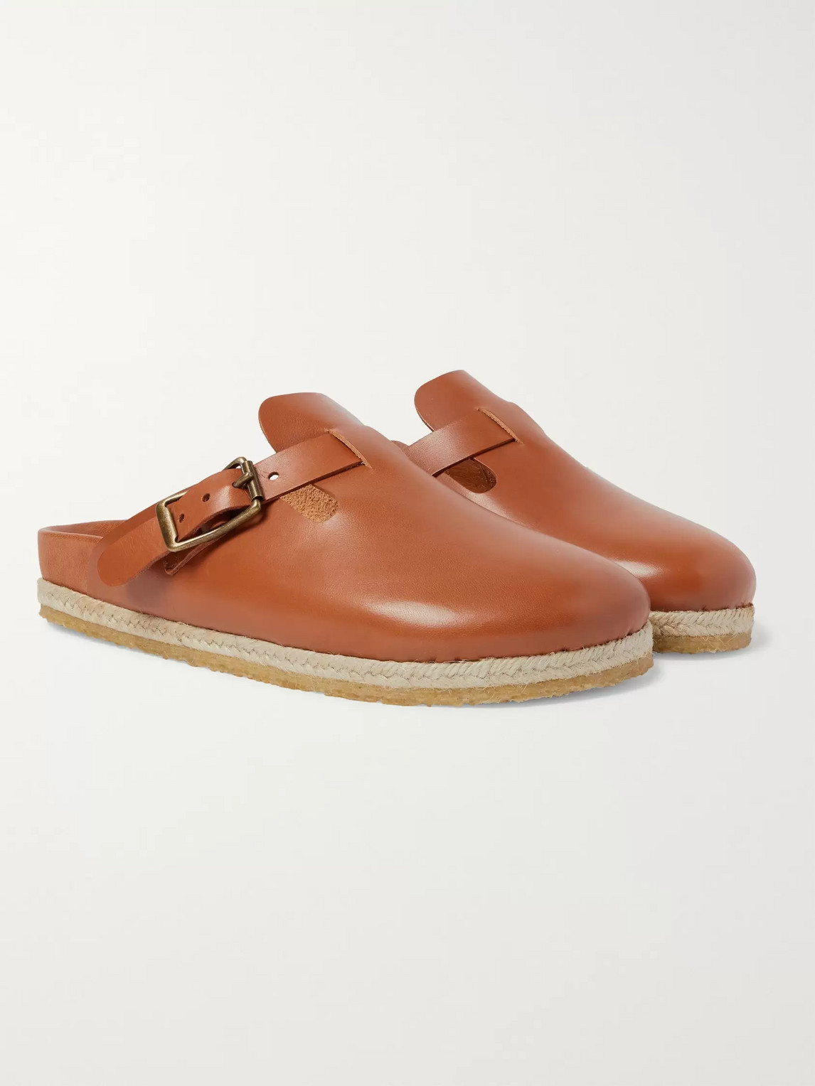 Yuketen Bostonian Leather Sandals In Brown