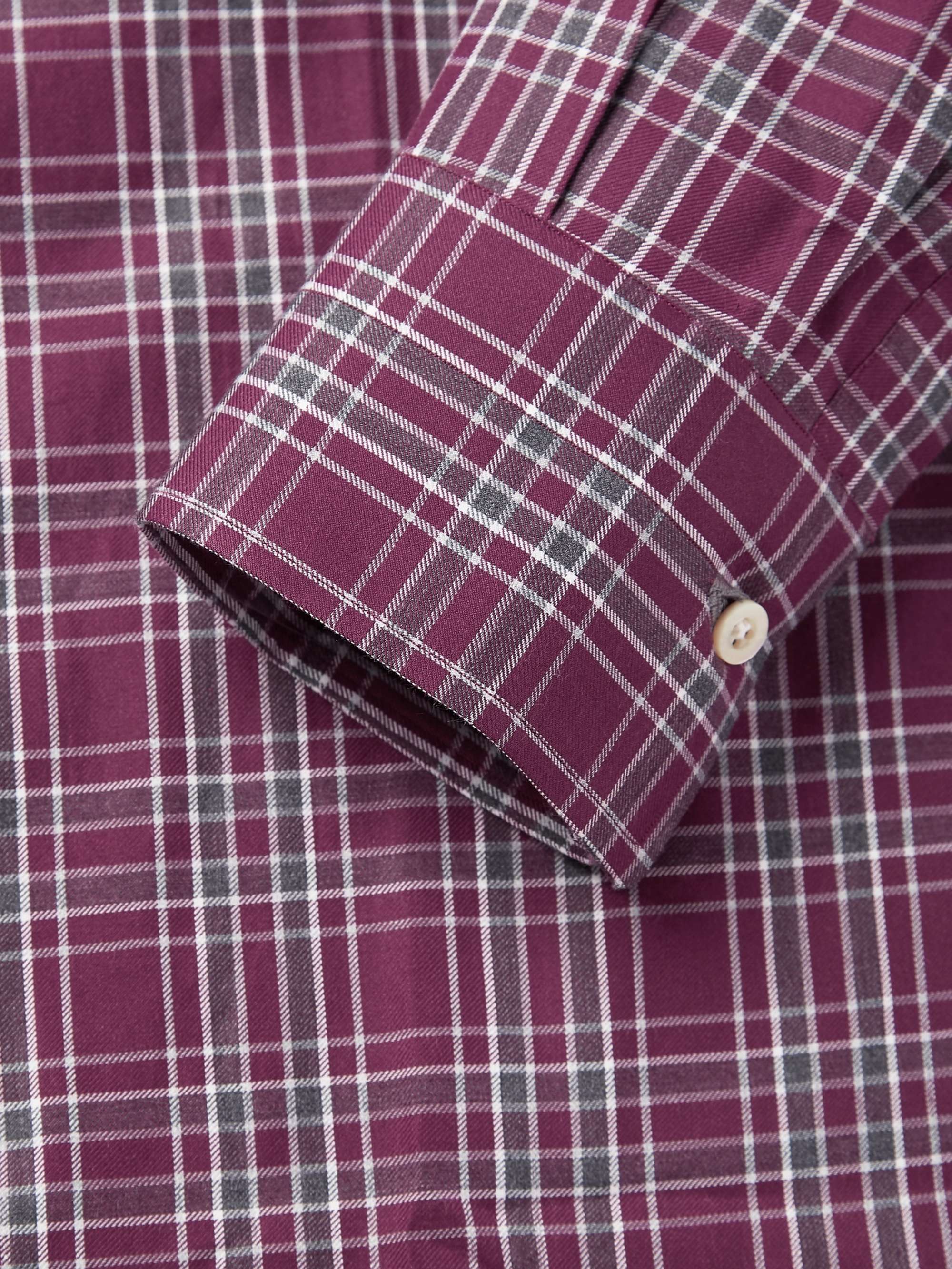 ISAIA Slim-Fit Checked Cotton-Poplin Shirt