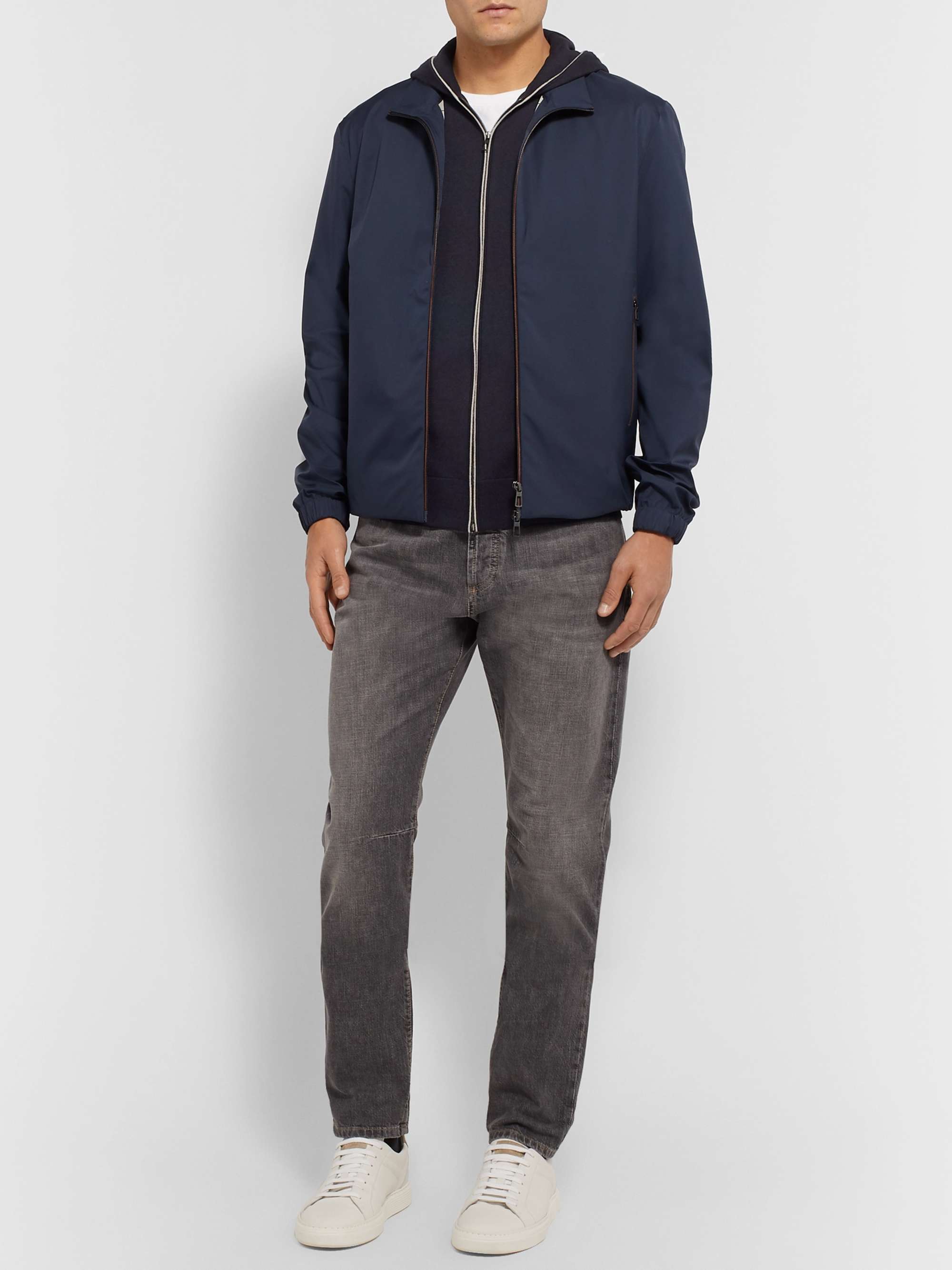 Cotton and Cashmere-Blend Zip-Up Hoodie