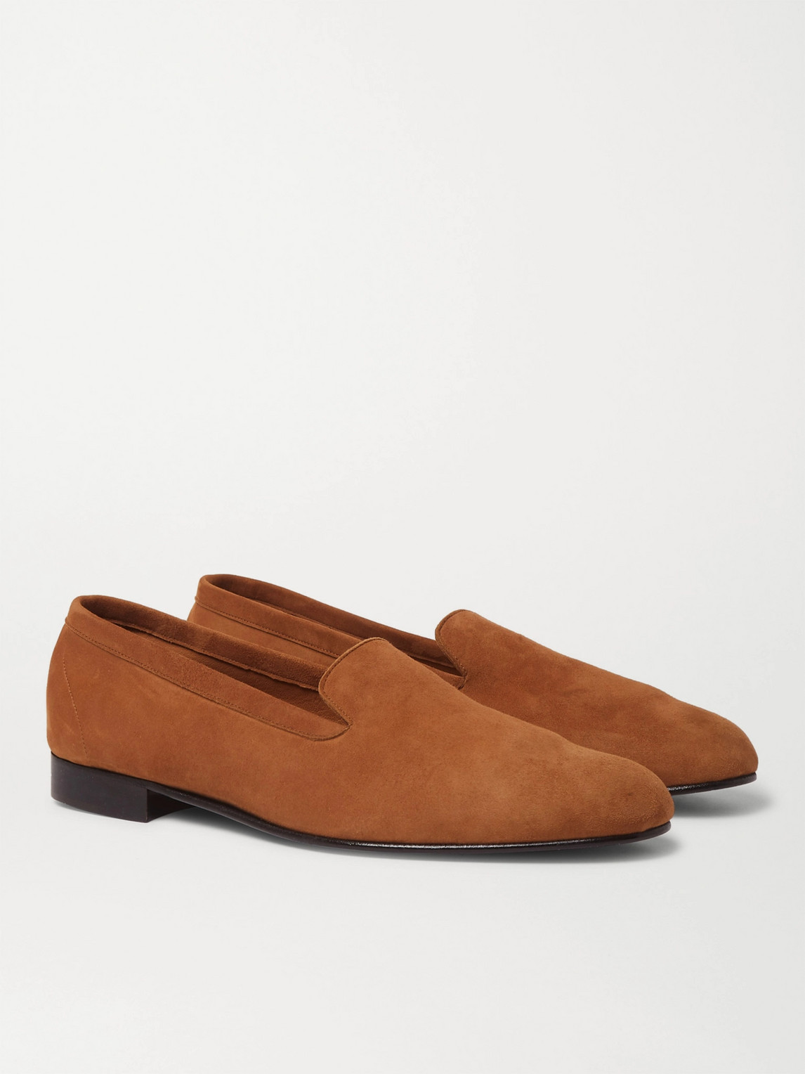 George Cleverley Hedsor Suede Loafers In Brown