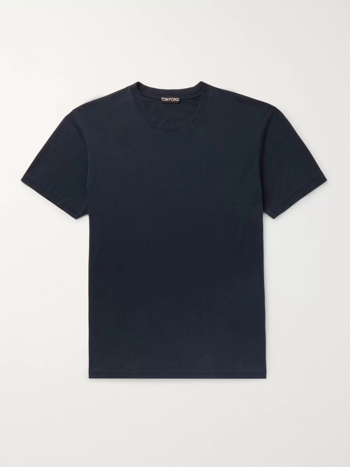 Tom Ford Men's Solid-knit Crewneck T-shirt, Blue | ModeSens