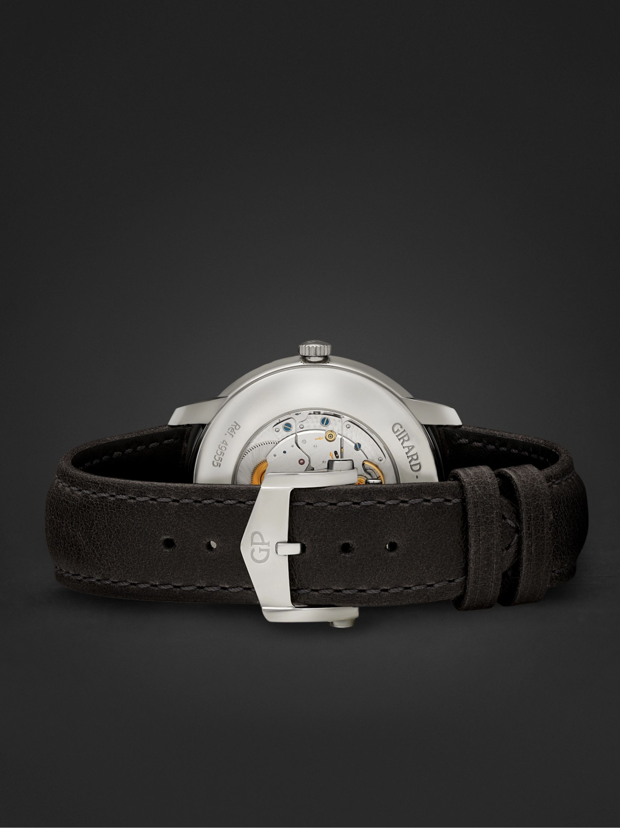 GIRARD-PERREGAUX 1966 Infinity Edition Automatic 40mm Stainless Steel and Leather Watch, Ref. No. 49555-11-632-BB60