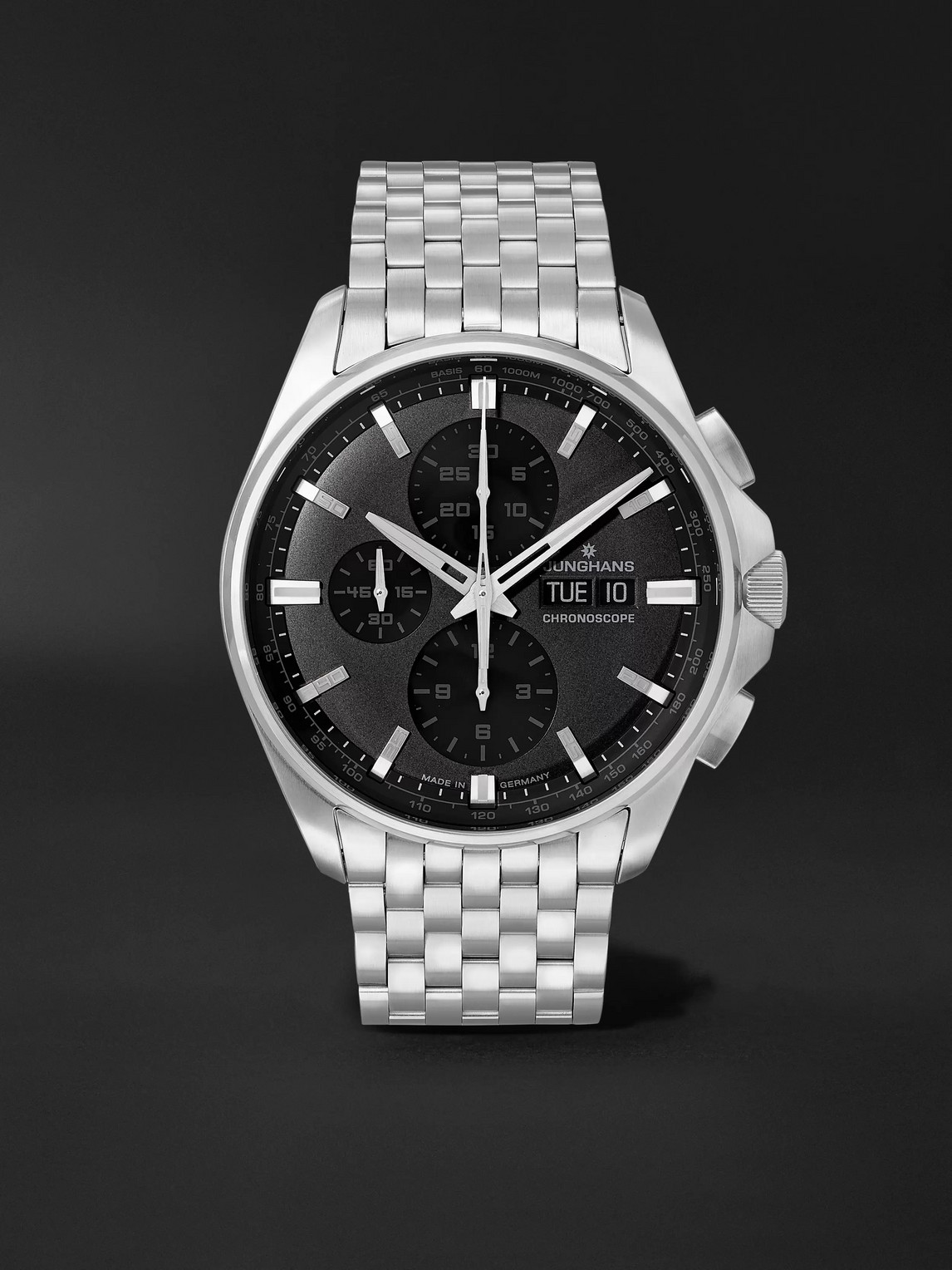 Junghans Meister S Chronoscope Automatic 45mm Stainless Steel Watch, Ref. No. 027/4024.45 In Black