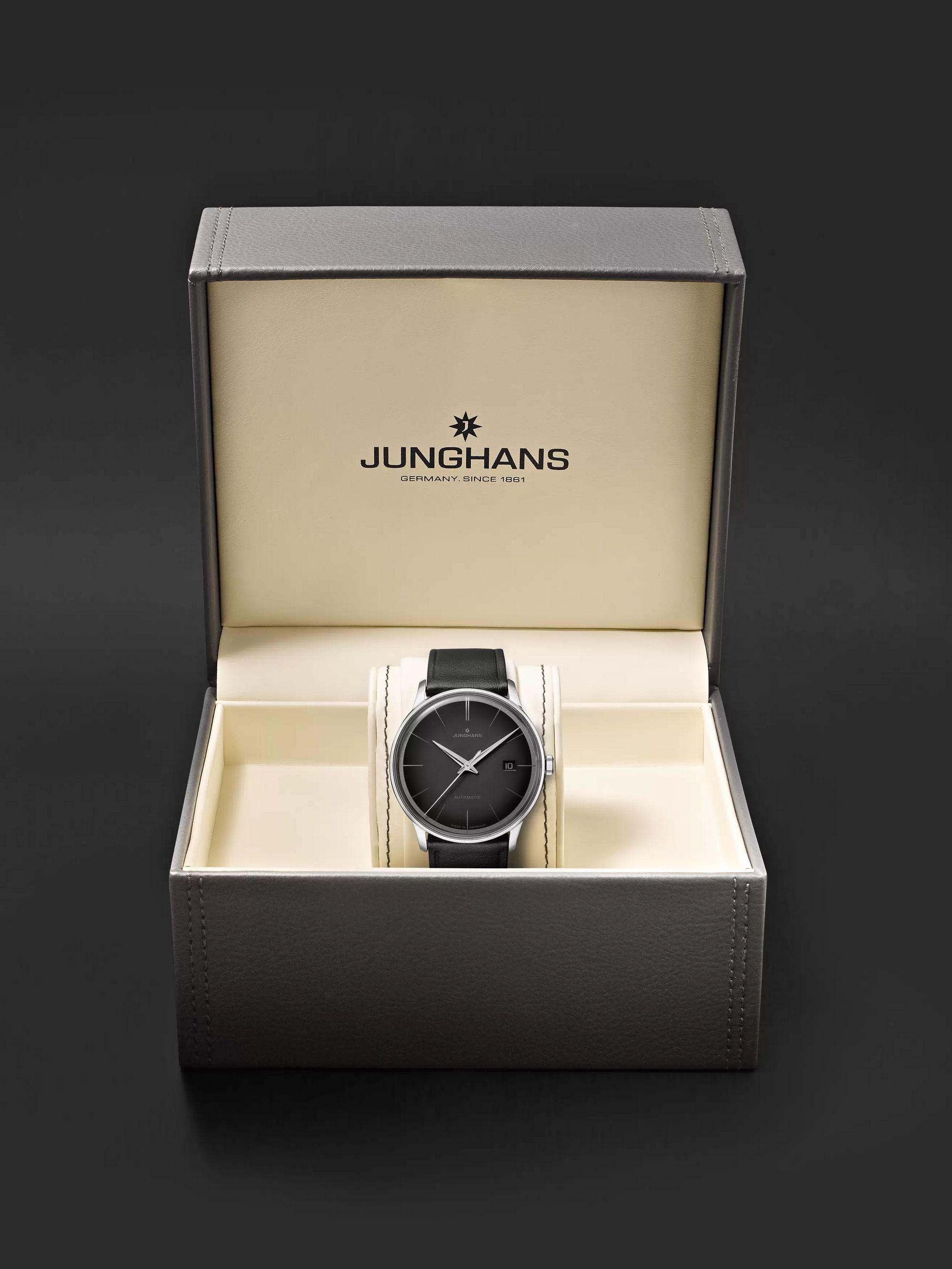 JUNGHANS Meister Automatic 38mm Stainless Steel and Leather Watch, Ref. No. 027/4051.00