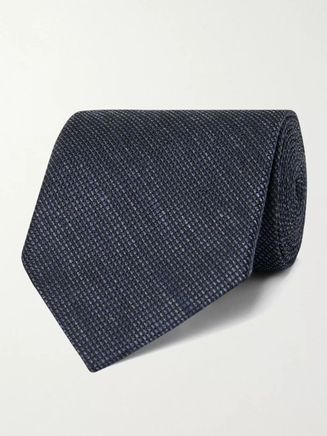 TOM FORD 8CM SILK AND LINEN-BLEND TIE