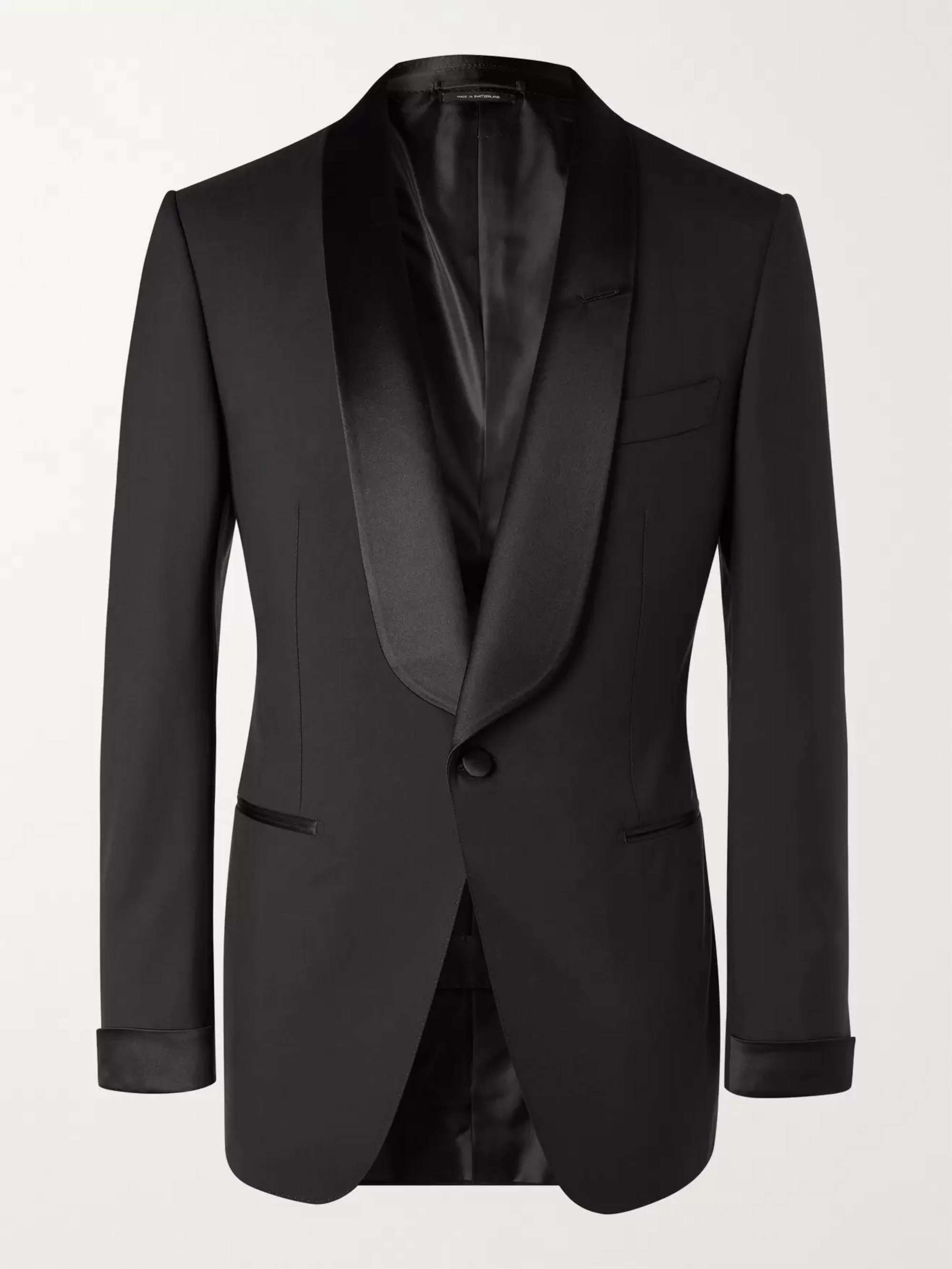 TOM FORD Slim-Fit Shawl-Collar Satin-Trimmed Wool Tuxedo Jacket