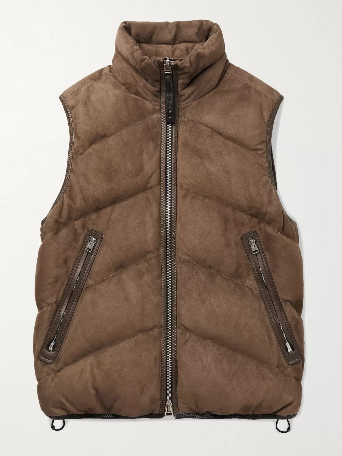 TOM FORD QUILTED SUEDE DOWN GILET