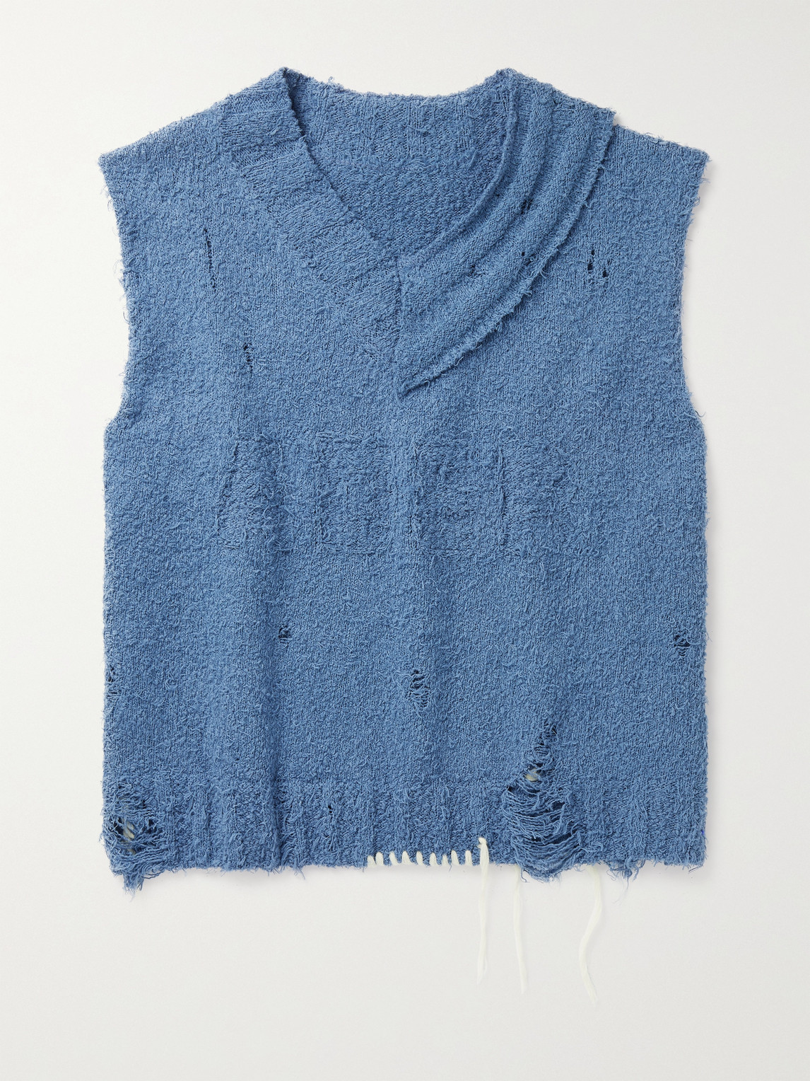 Ader Error Distressed Cotton-blend Sweater Vest In Blue