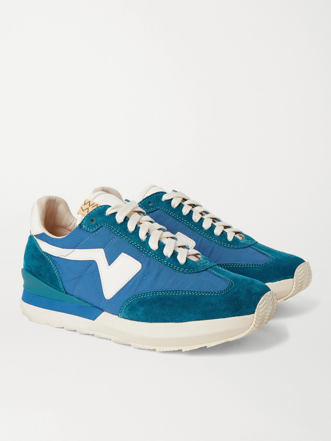 VISVIM FKT RUNNER SUEDE- AND LEATHER-TRIMMED NYLON-BLEND trainers