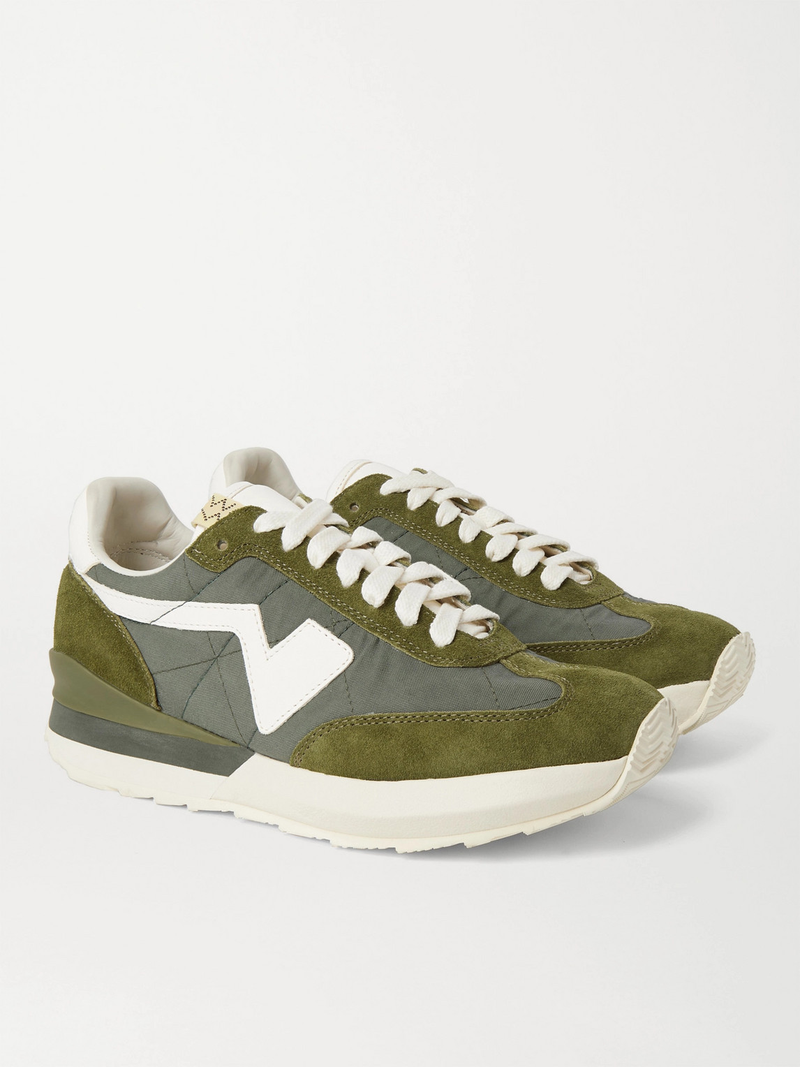 VISVIM FKT RUNNER SUEDE- AND LEATHER-TRIMMED NYLON-BLEND SNEAKERS