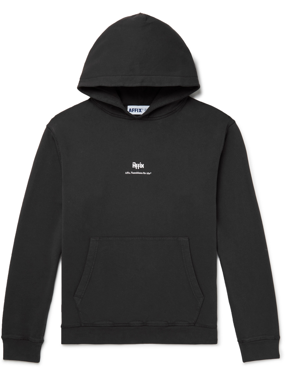 Affix Nasenbluten Logo-print Recycled Cotton-jersey Hoodie In Black