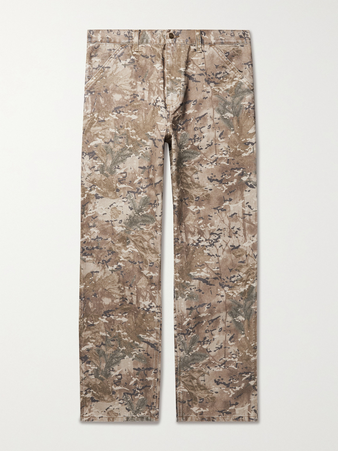CARHARTT CAMOUFLAGE-PRINT ORGANIC COTTON-CANVAS TROUSERS
