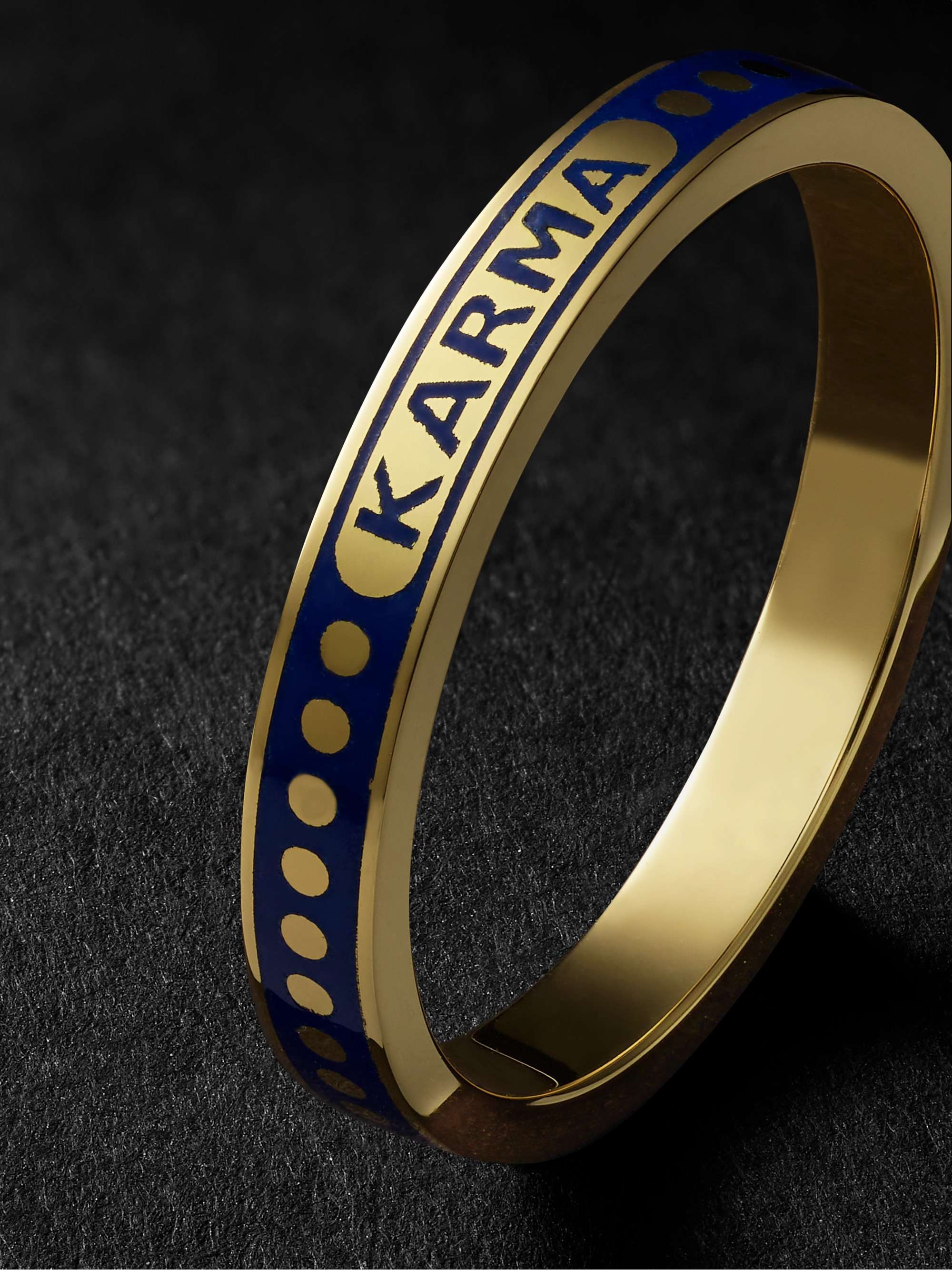 FOUNDRAE Karma 18-Karat Gold and Enamel Ring