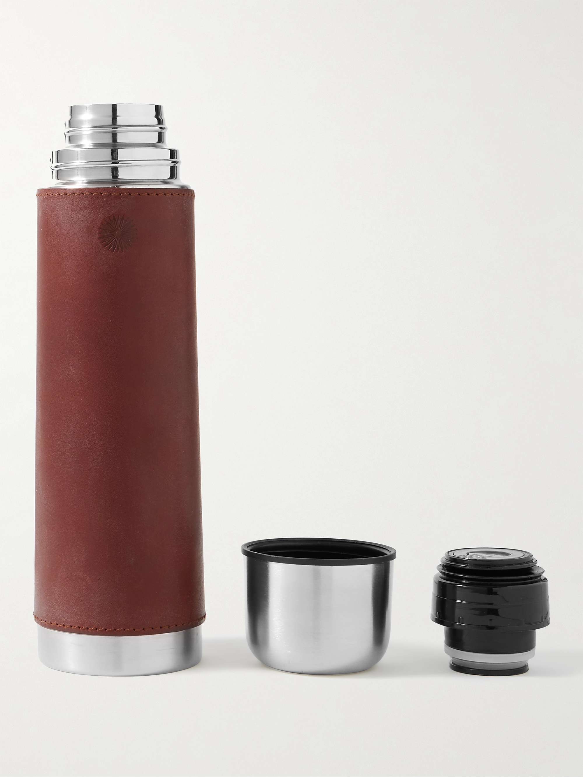 PURDEY Leather and Steel Flask