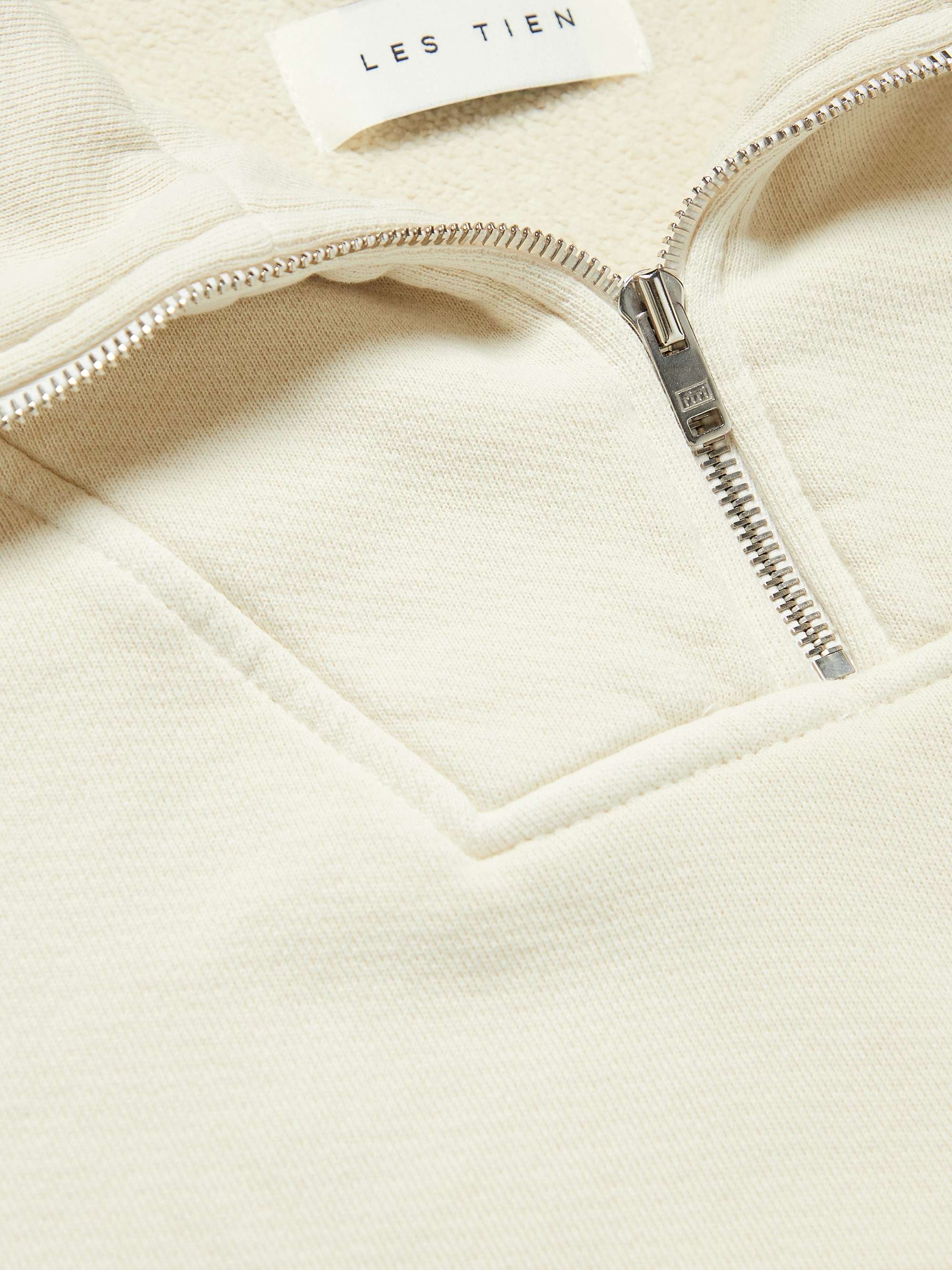 LES TIEN Cotton-Jersey Half-Zip Sweatshirt