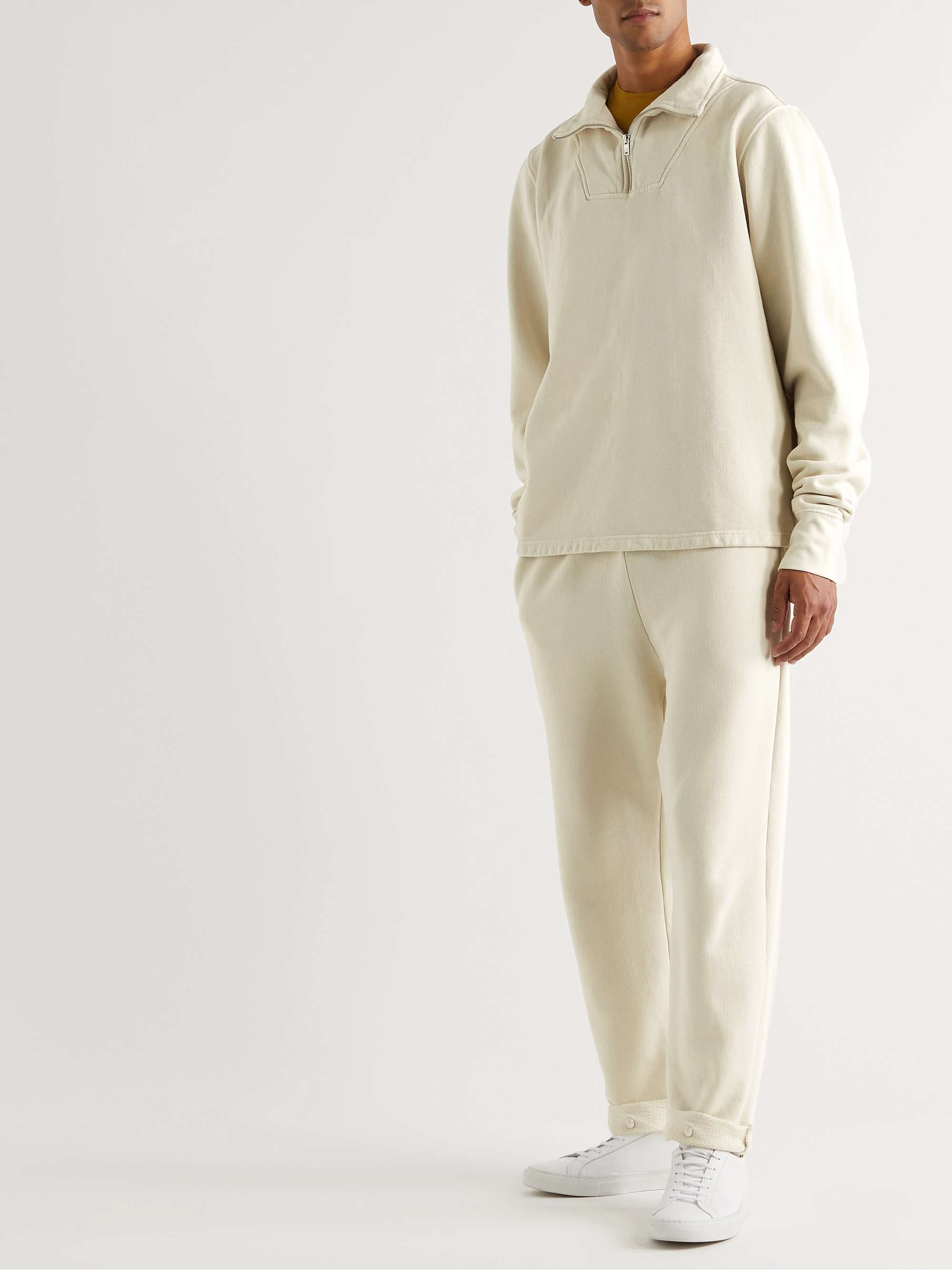 LES TIEN Cotton-Jersey Half-Zip Sweatshirt